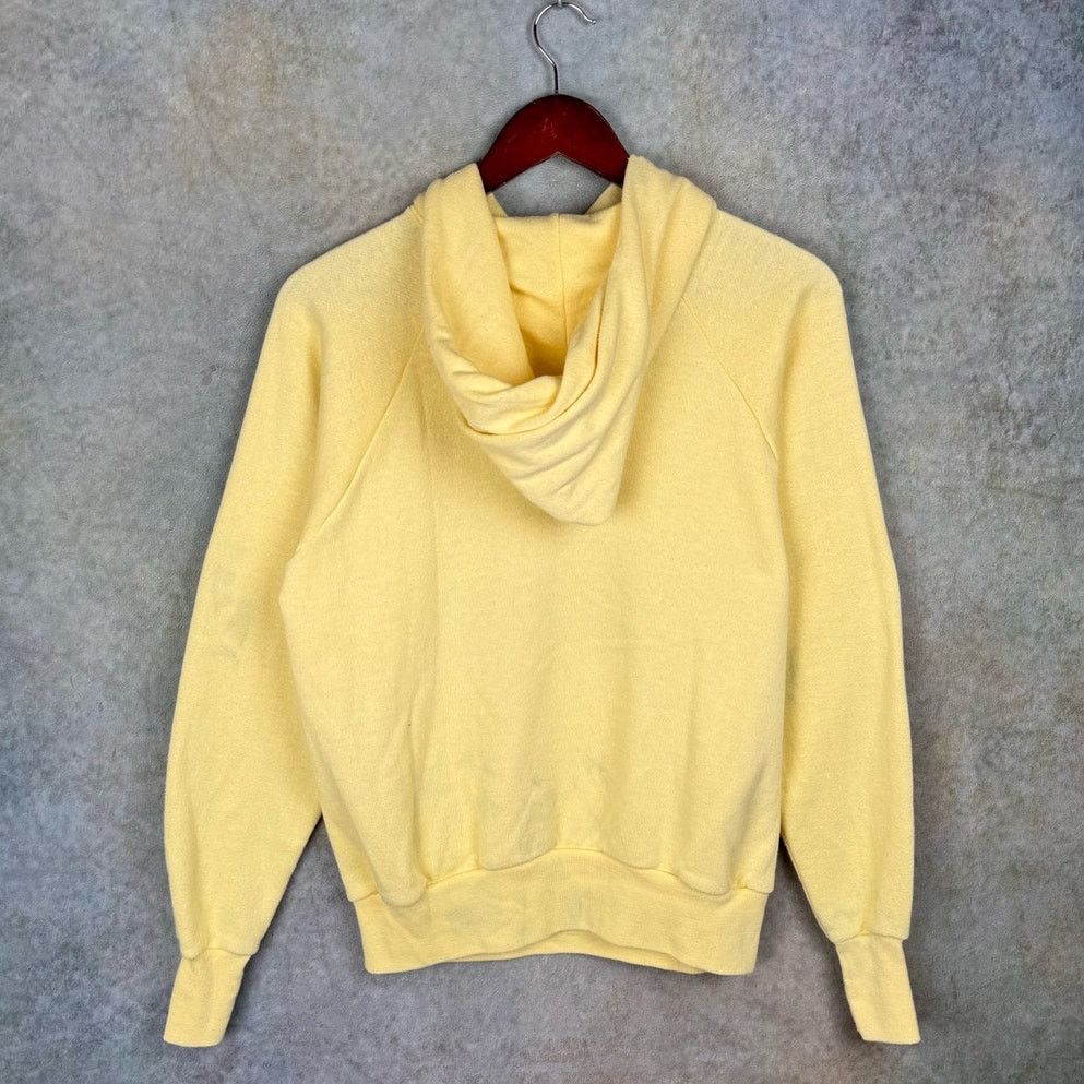 Vintage VTG 80s Blank Hoodie Sweatshirt Womens Sz L Yellow Size L / US 10 / IT 46 - 3 Thumbnail