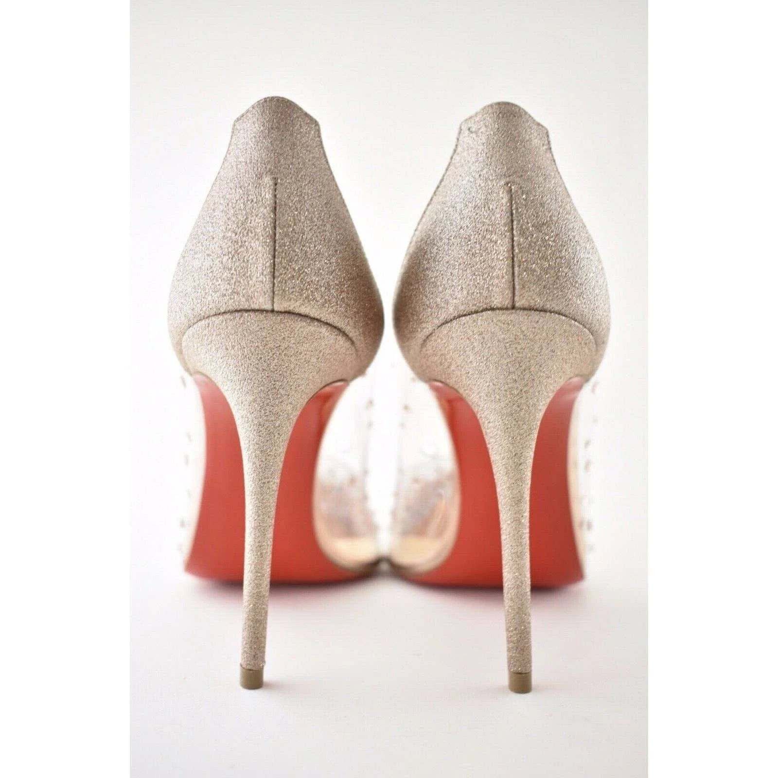 Christian Louboutin Degrastrass PVC 100 Pink Courtisane Glitter Heel Pump 35.5 Size US 5.5 / IT 35.5 - 11 Thumbnail