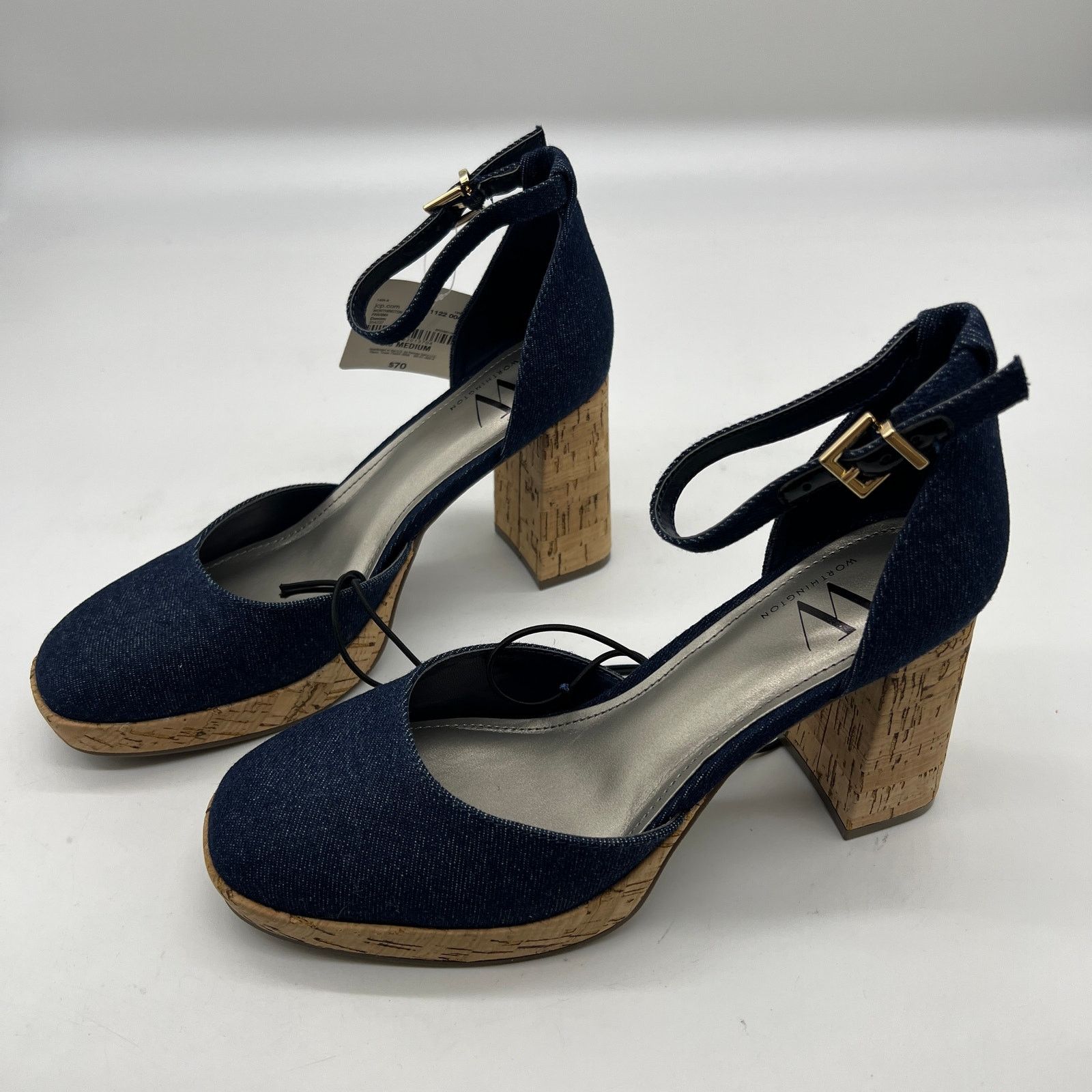 Other Worthington Womens Panama Block Heel Pumps Denim Size 6.5M Size US 6.5 / IT 36.5 - 5 Thumbnail