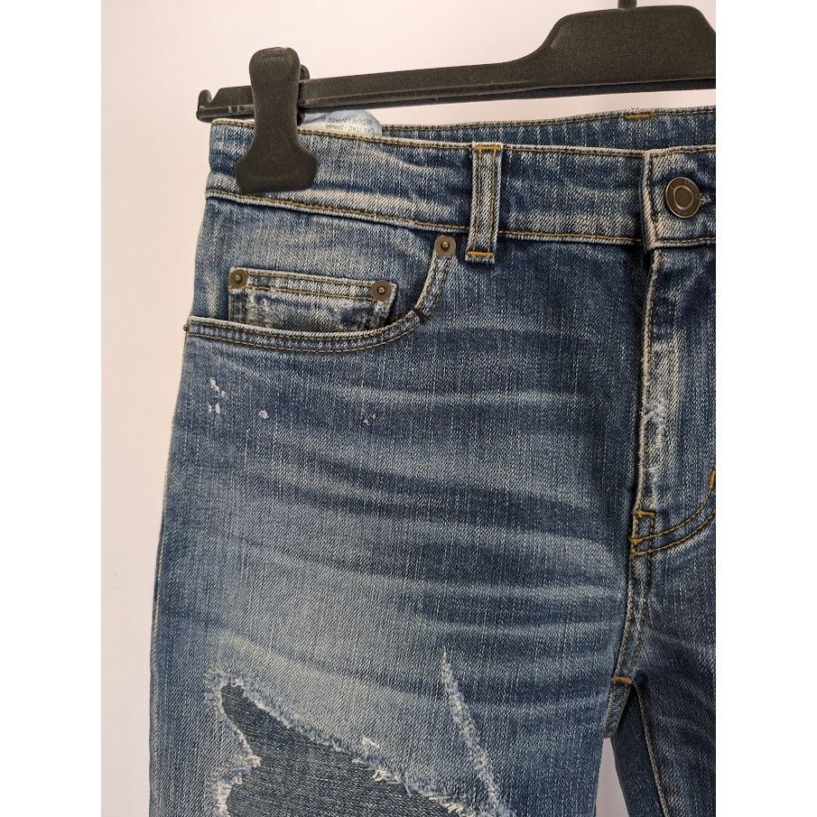 Saint Laurent Paris o1rshd1 Sample Jeans in Indigo Blue Size US 29 - 5 Thumbnail