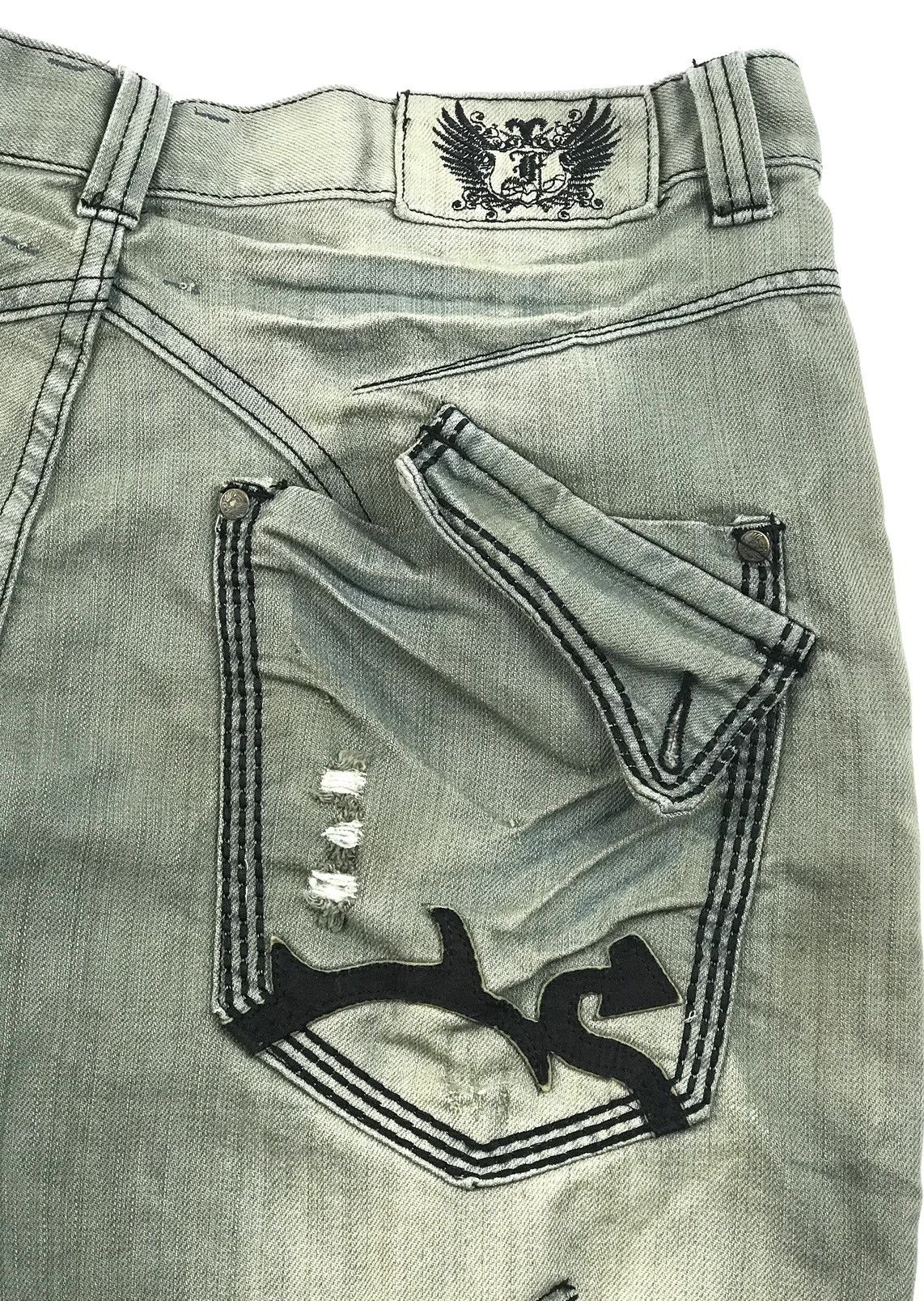 Vintage FUSAI denim embroidered 2000s jeans quality 36 dyed