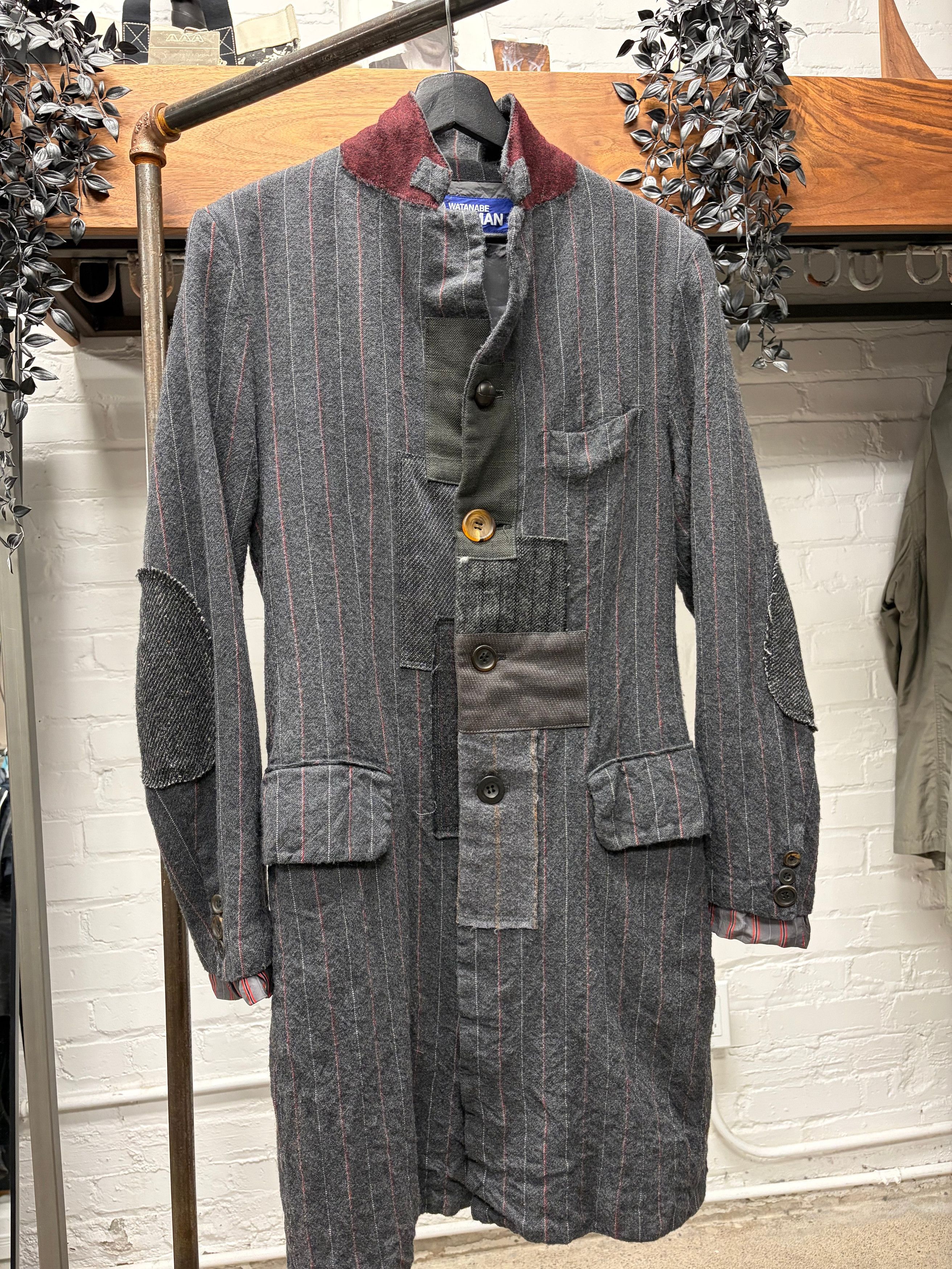Junya Watanabe AW2013 Junya Watanabe Patchwork Repaired Grey Wool Overcoat Size US S / EU 44-46 / 1 - 1 Thumbnail