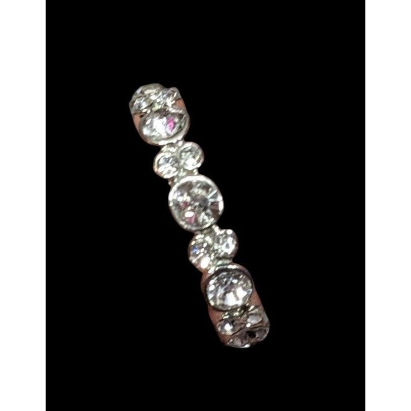 Other Elegant Glam Silver Tone Sparkling Rhinestone Ring Size 7 1/ Size ONE SIZE - 1 Thumbnail