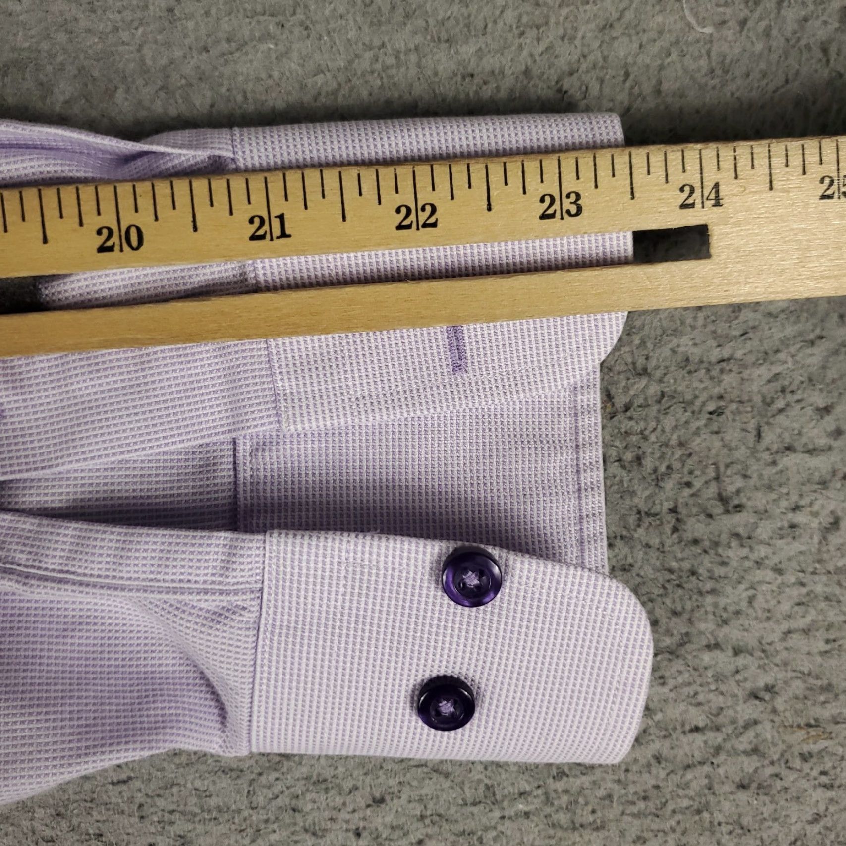 David Donahue David Donahue Shirt Mens Size 16.5 Purple Slim Fit Dress Button Up Long Sleeve Size 46R - 6 Thumbnail