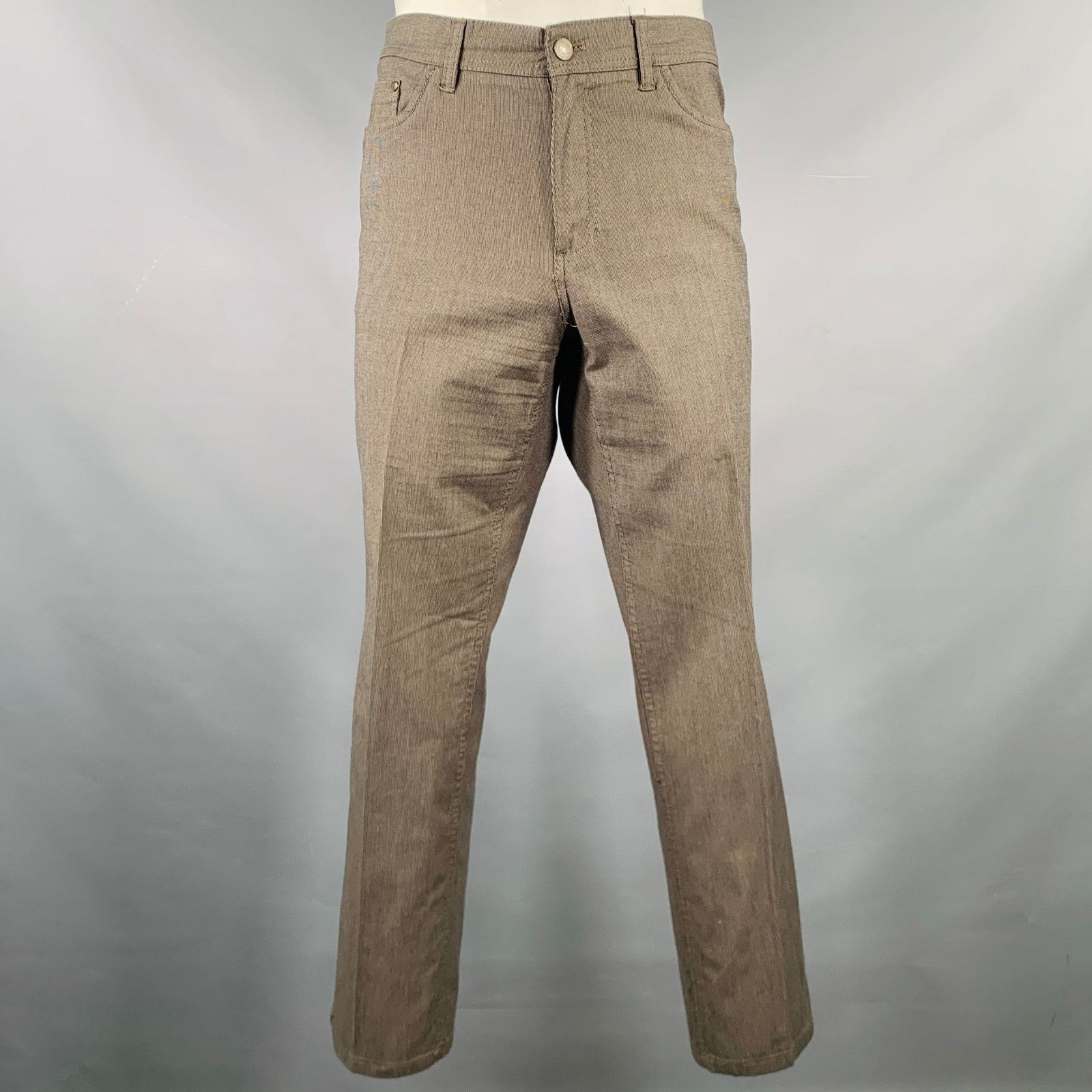 English Laundry ENGLISH LAUNDRY Black Brown Cotton 5 Pockets Casual Pants Size US 36 / EU 52 - 1 Thumbnail