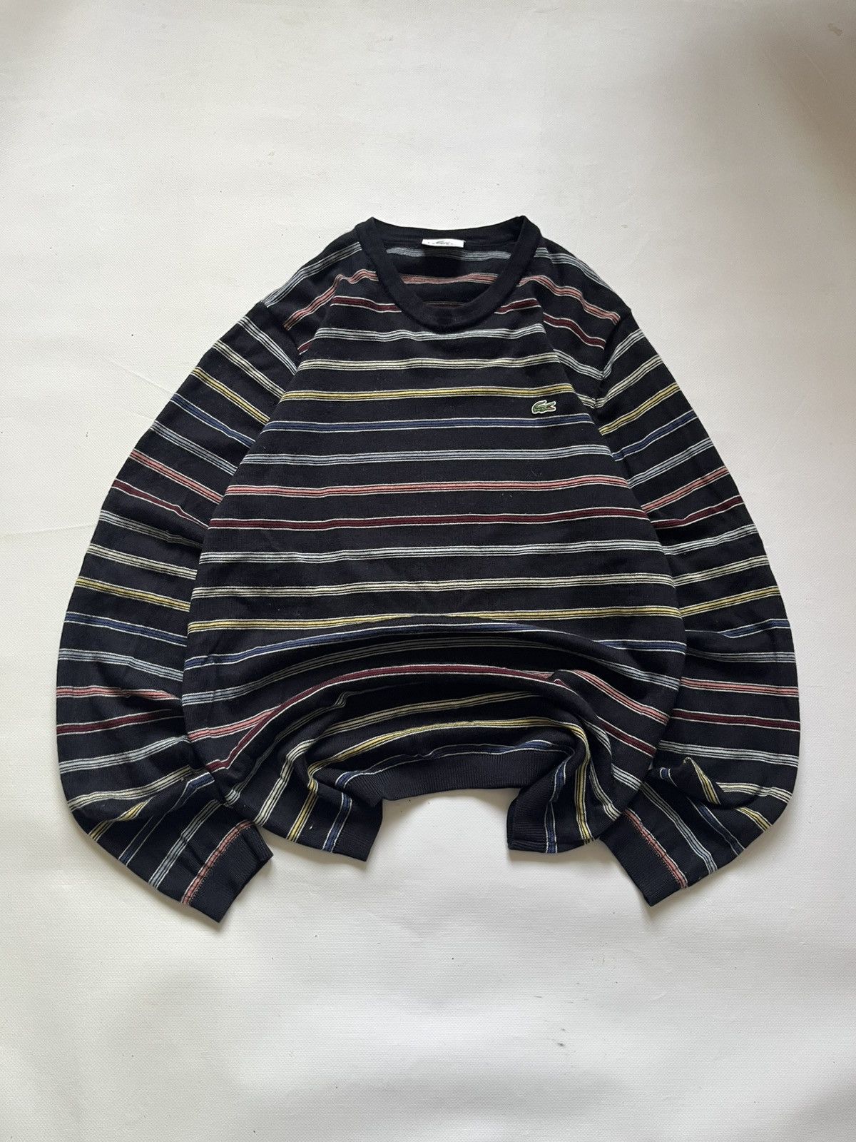 Lacoste Vintage Lacoste Striped Crewneck Sweatshir Size US M / EU 48-50 / 2 - 1 Thumbnail