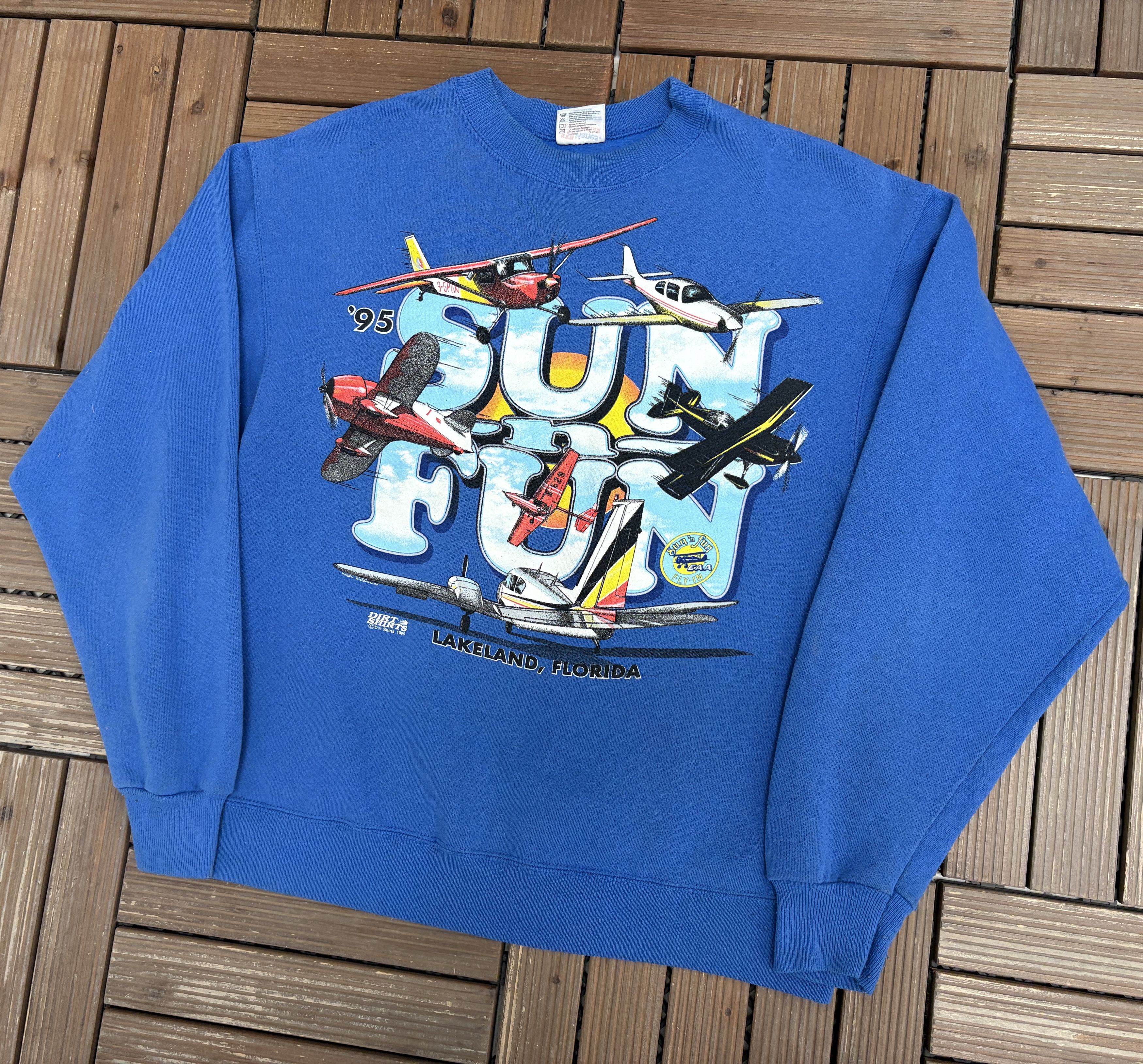 Vintage Sun 'n Fun Lakeland, Florida Vintage Blue Crewneck Size US L / EU 52-54 / 3 - 3 Thumbnail
