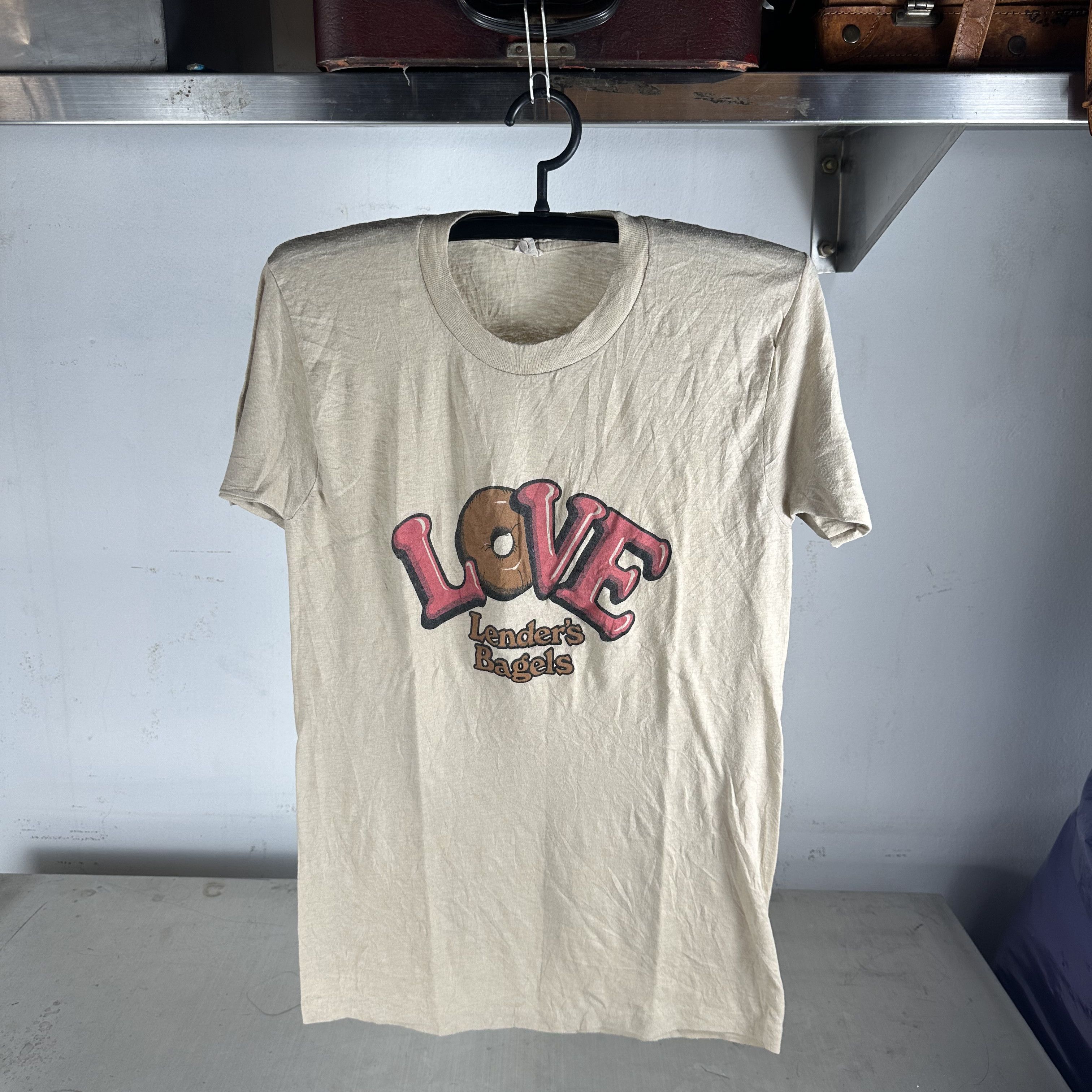 Vintage Vintage 1970s/80s Lender's Bagels Love Single Stitch T-shirt Size US XS / EU 42 / 0 - 1 Thumbnail