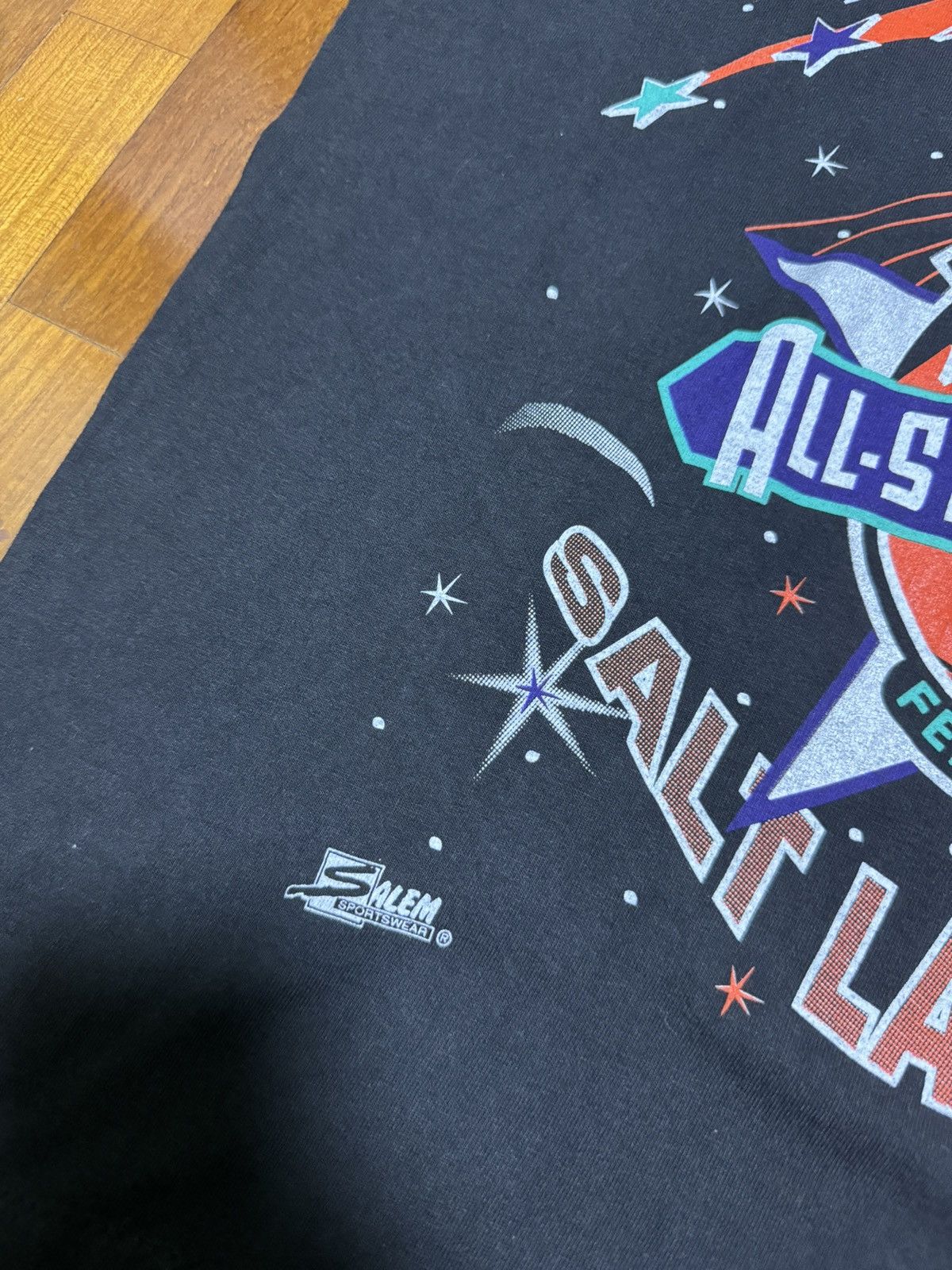 NBA × Salem Sportswear × Vintage Vintage ‘93 Utah Jazz All-Star Weekend Wrap Around Tee Size US M / EU 48-50 / 2 - 7 Thumbnail