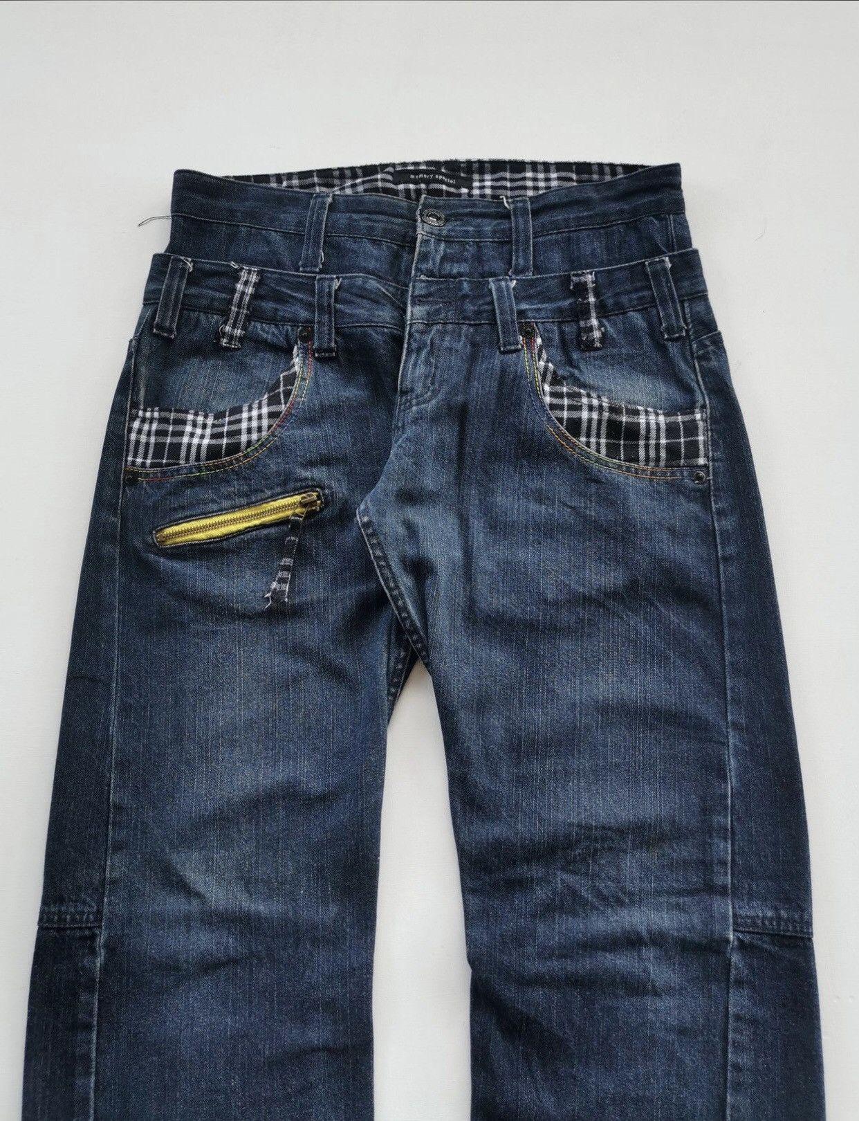 If Six Was Nine × Japanese Brand × Vintage Memory Special Zipper Double Waist Denim Jeans Punk Harajuku Size US 31 - 1 Thumbnail