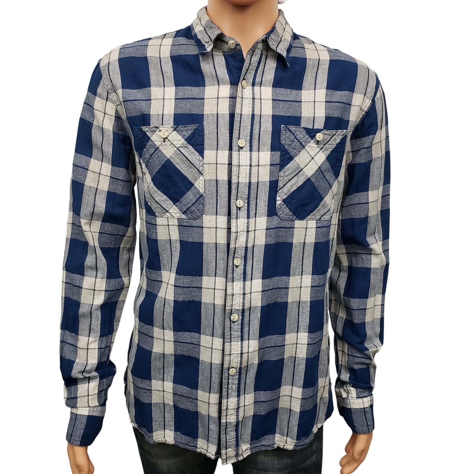 JACHS NY Jachs Linen Blend Shirt Plaid Pockets Long Sleeve M Size US M / EU 48-50 / 2 - 2 Thumbnail