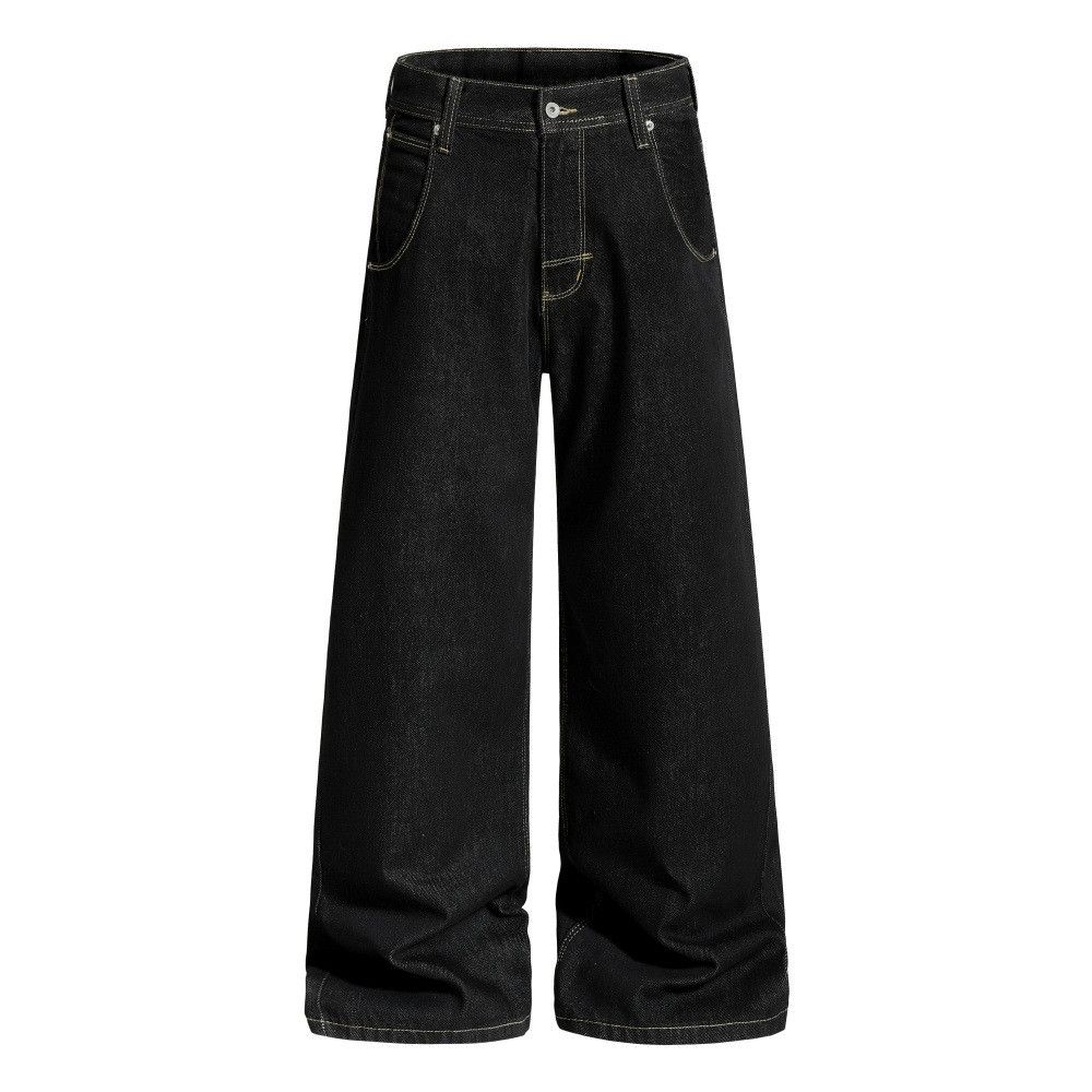 Jean Men's Loose-Fit Cargo Denim Jeans with Pocket Embroidery Size US 32 / EU 48 - 2 Thumbnail