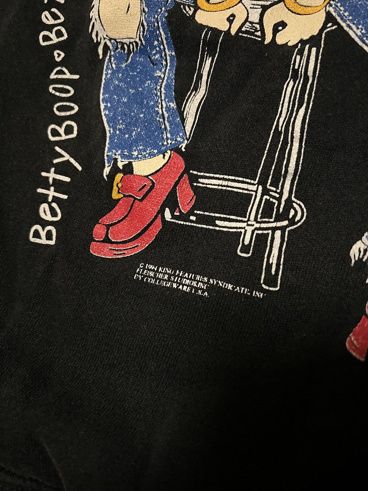 Hanes × Vintage Vintage Betty Boop Barstool Rose Tattoo Sweater Size XL / US 12-14 / IT 48-50 - 3 Thumbnail