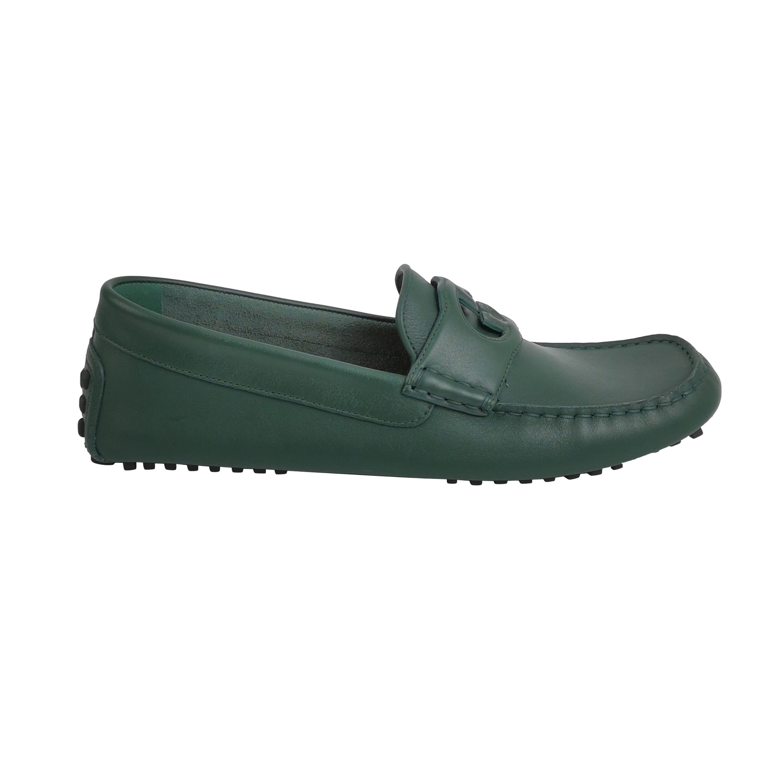 Gucci Gucci Green Leather Cutout G Drivers 42.5 Size US 9 / EU 42 - 1 Thumbnail