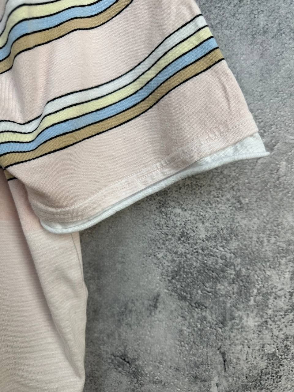 Yves Saint Laurent Yves Saint Laurent YSL Striped T-Shirt Crew Neck Pink Tee Size US XL / EU 56 / 4 - 7 Thumbnail