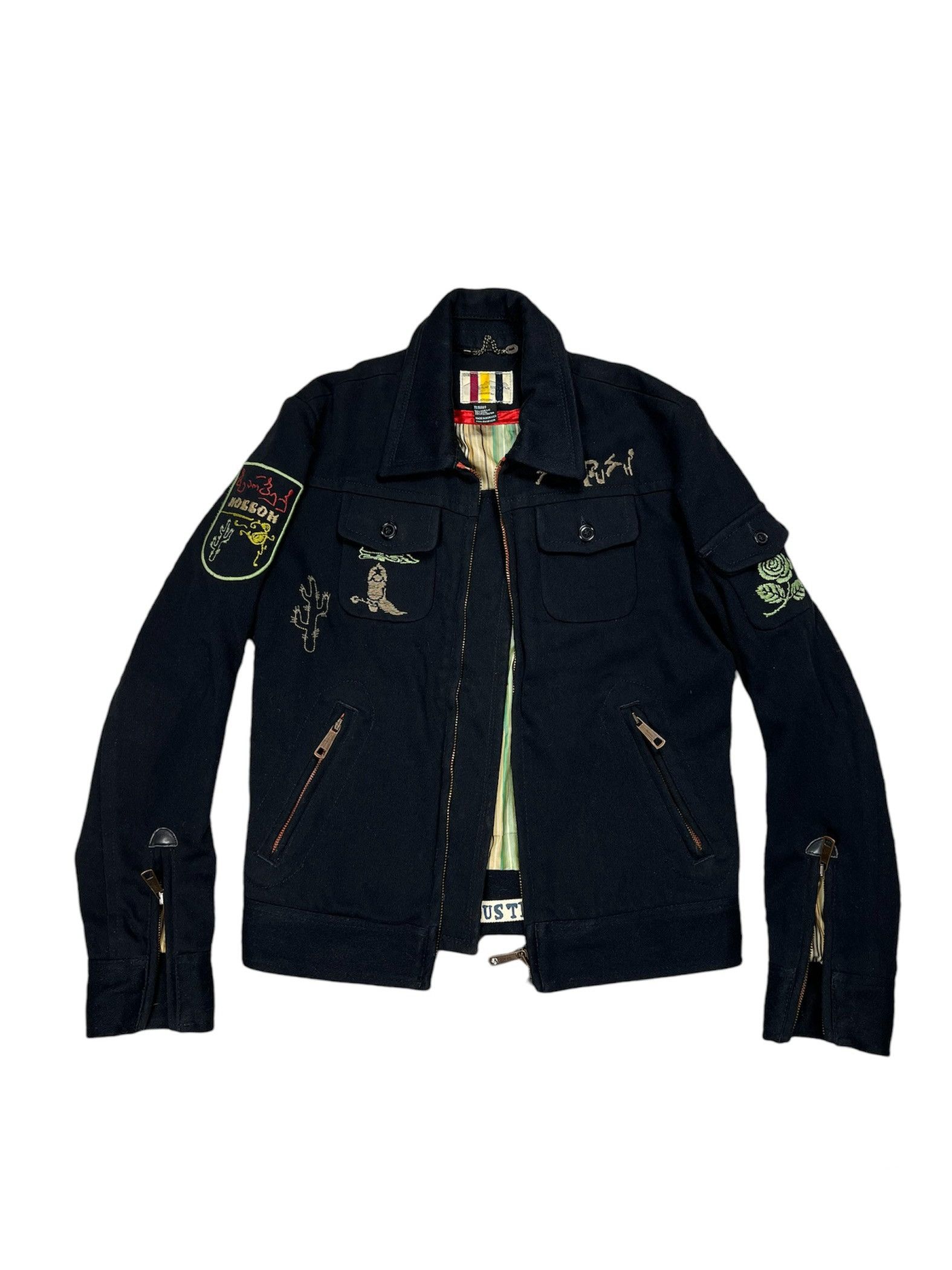 image of Diesel x Vintage Y2K Retro Criminal Bandit Cowboy Collared Wool Jacket in Black, Men's (Size Medium