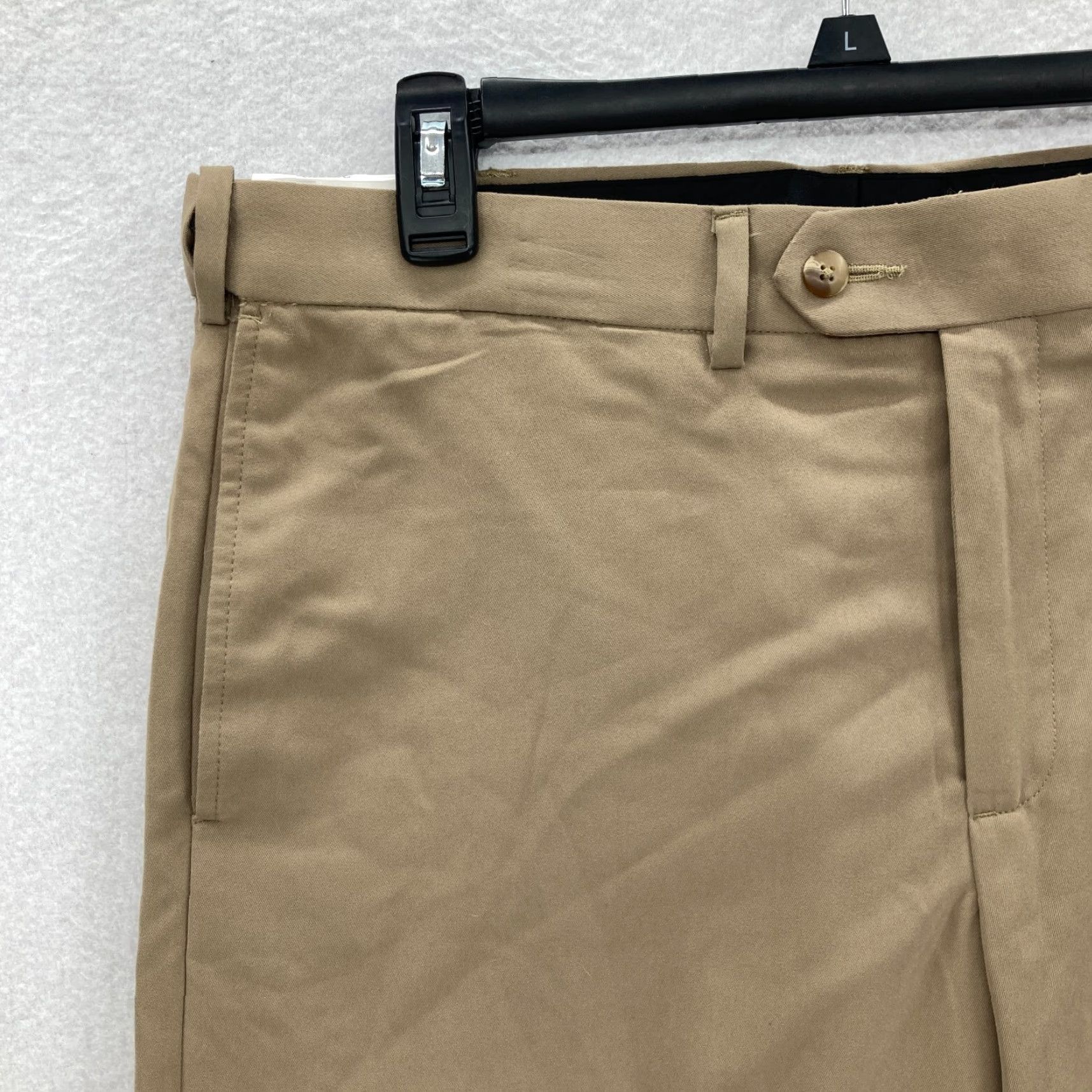 Croft & Barrow Croft & Barrow Mens 36x30 Brown Microfiber Wrinkle Resistant Pants Flat Front Casual Chino Straight Pockets Easy Care Mens Reg Size US 36 / EU 52 - 2 Thumbnail