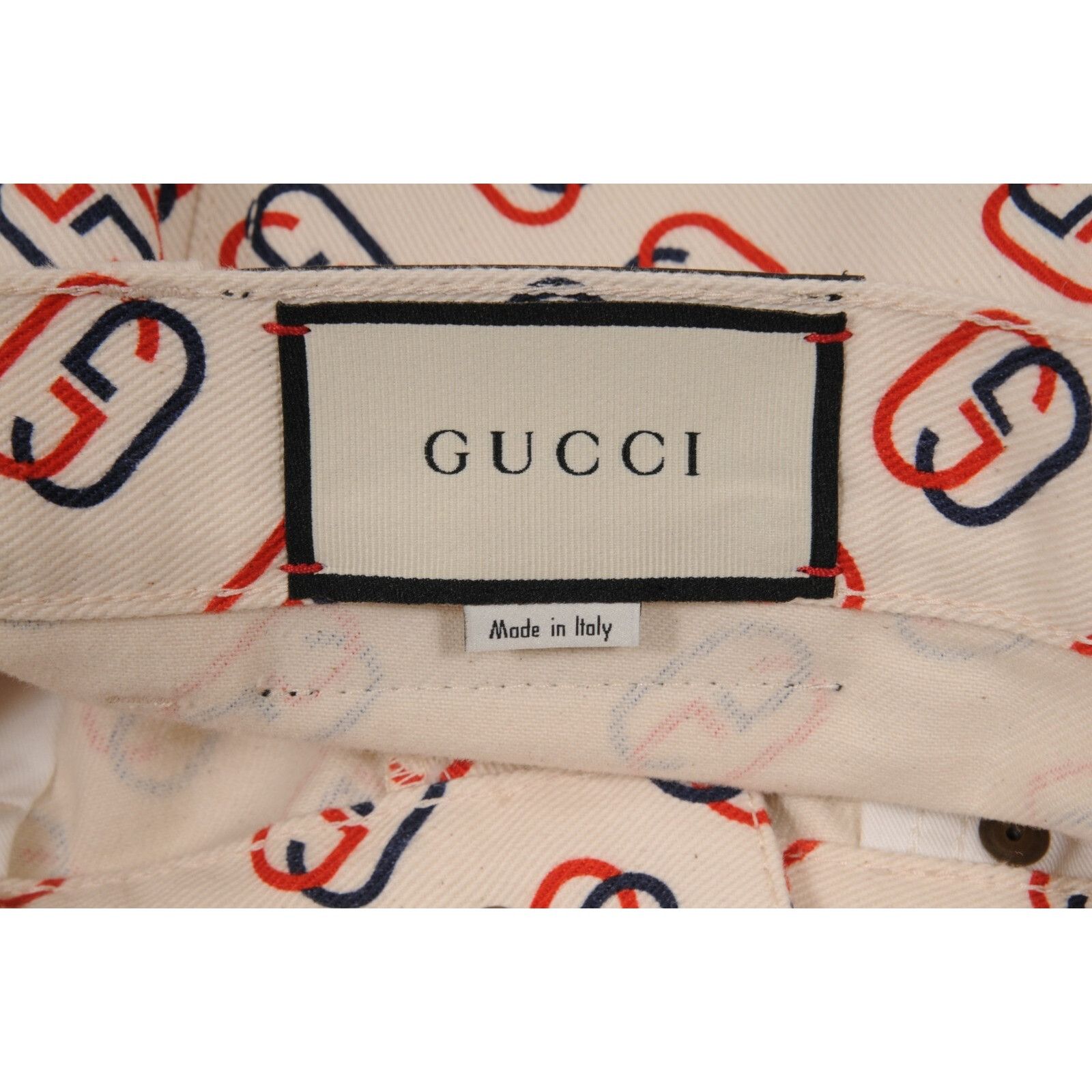 Gucci GG Monogram Logo Print Shorts Beige Red Size US 36 / EU 52 - 7 Thumbnail