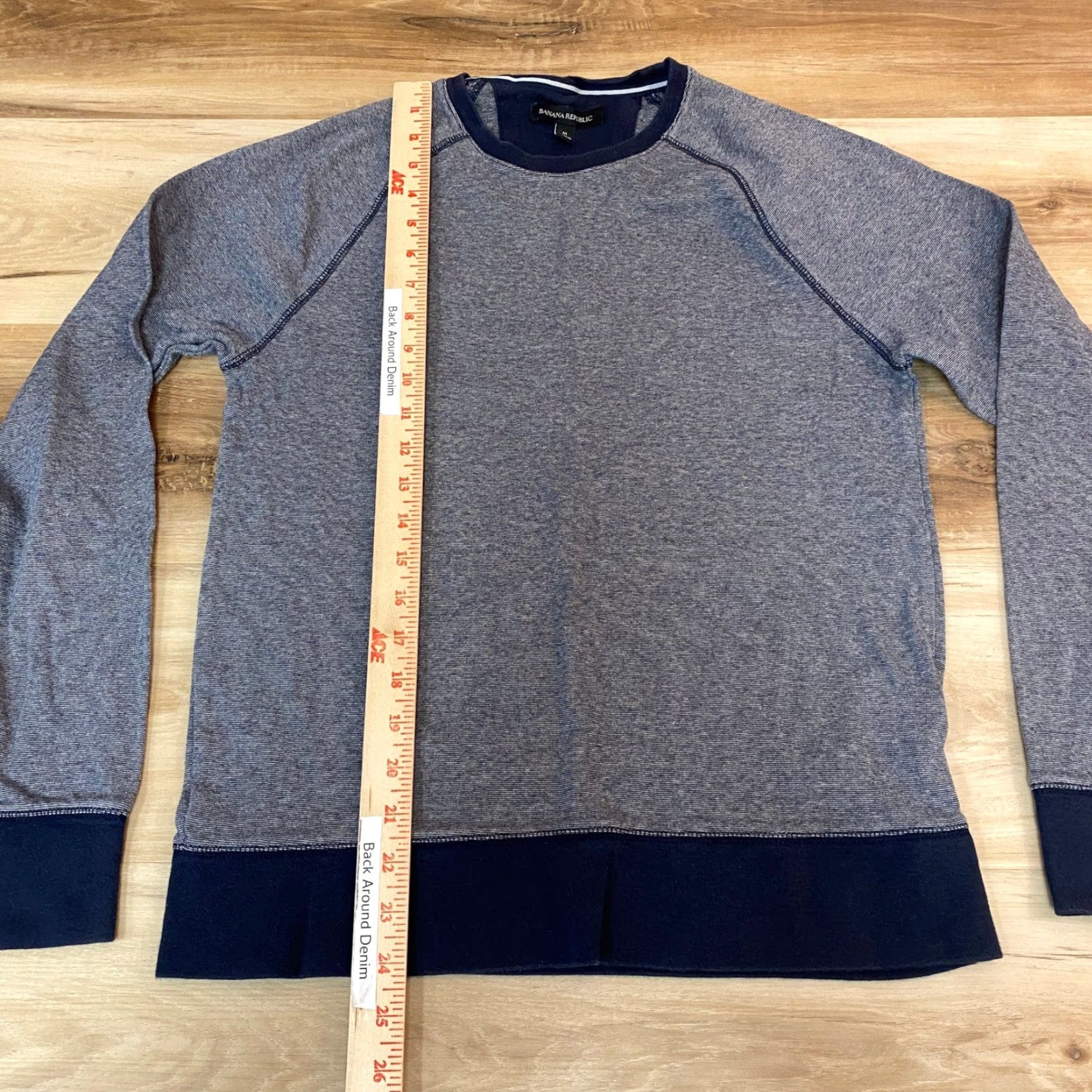 Banana Republic Banana Republic Sweatshirt Mens Medium Regular Crew Neck Long Sleeve Heathered Blue Raglan Knit Cotton Pullover Logo Size US M / EU 48-50 / 2 - 5 Thumbnail