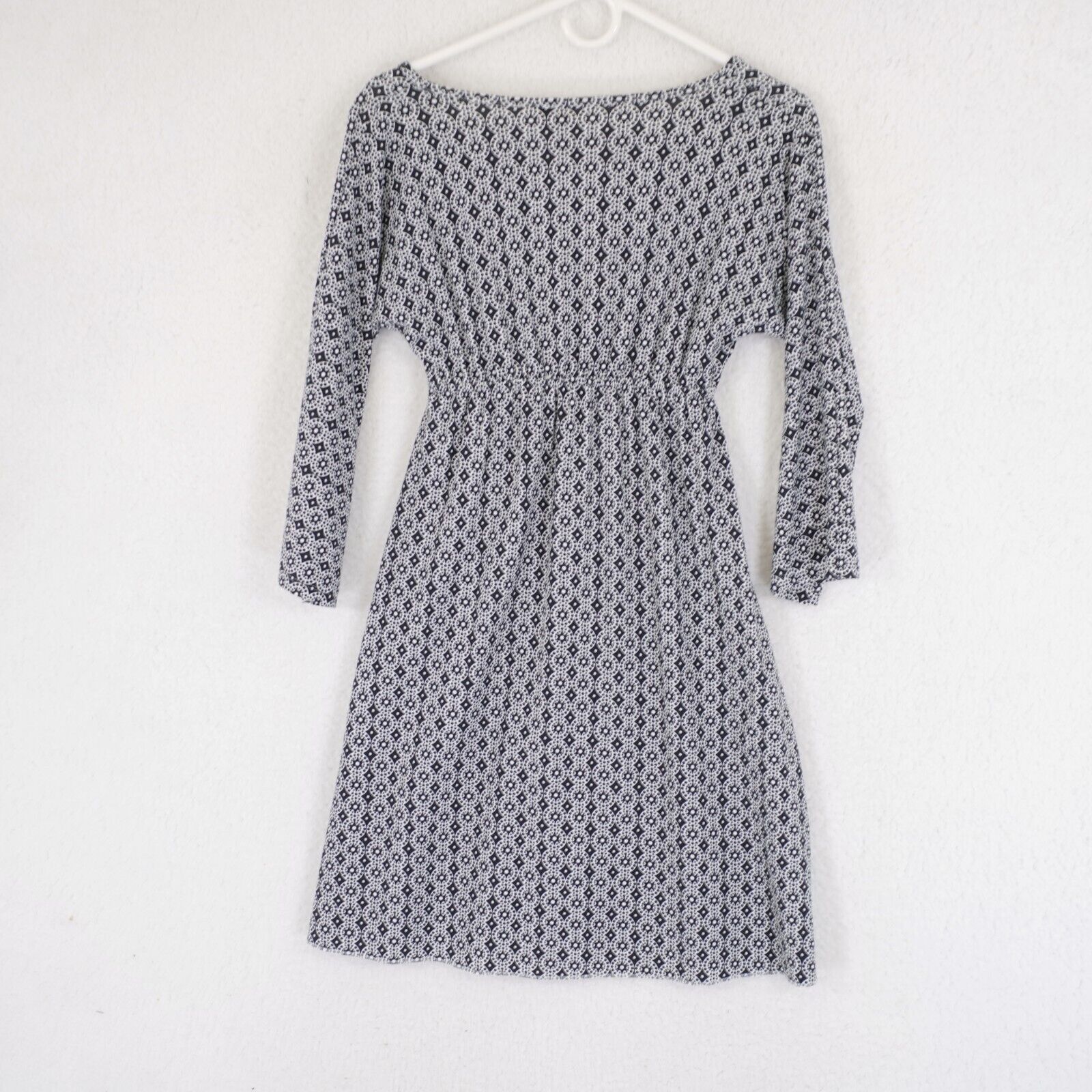 Designer Red Camel Geometric Black White Long Sleeve Dress Small Knee Size S / US 4 / IT 40 - 3 Thumbnail