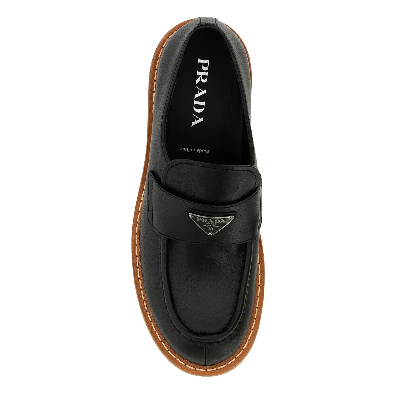 Prada PRADA Black Leather Loafers New And Authentic (Men's size:7. Size US 7.5 / EU 40-41 - 4 Thumbnail
