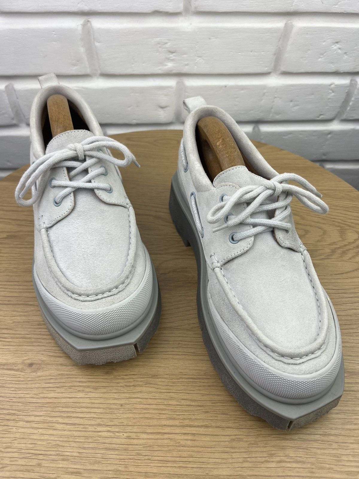 Off-White OFF-WHITE Derby Suede Boat Shoes SPONGE Rubber Sole Gray Size US 8 / EU 41 - 3 Thumbnail