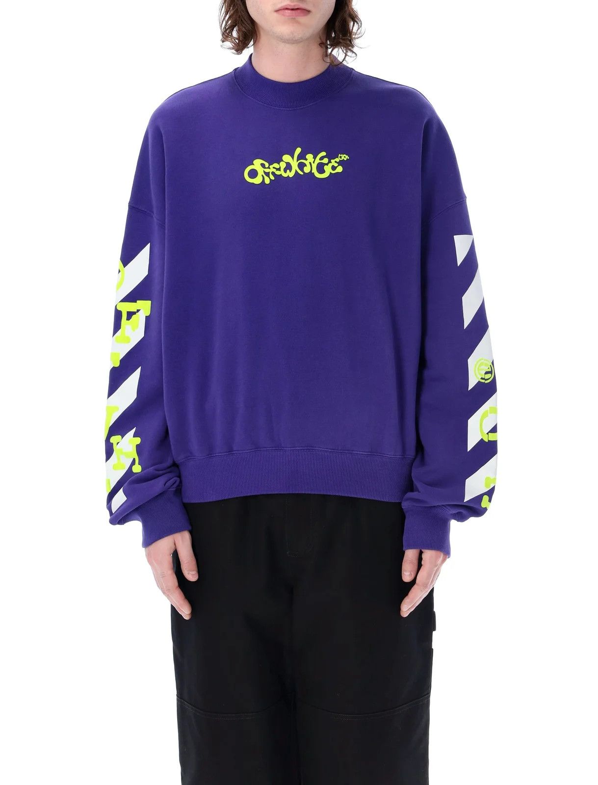 Off-White o1y0325 Logo Crewneck Sweatshirt in Purple Size US XS / EU 42 / 0 - 1 Thumbnail
