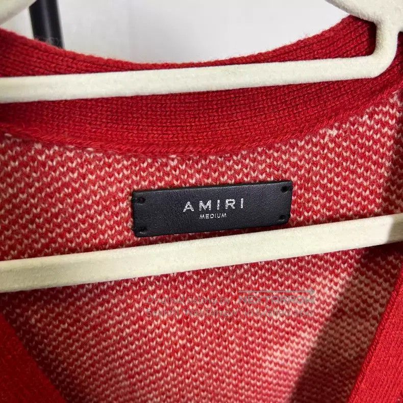 Amiri Amiri Red knitted cardigan Size US M / EU 48-50 / 2 - 2 Thumbnail