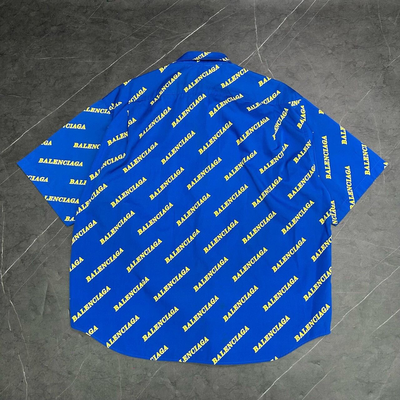 Balenciaga Balenciaga Klein Blue Logo Short Sleeve Shirt Size US M / EU 48-50 / 2 - 1 Thumbnail