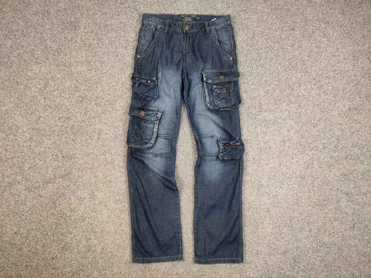 Japanese Brand Vintage if six was nine Style Y2K Faded Denim Cargo Jeans Size US 31 - 10 Thumbnail