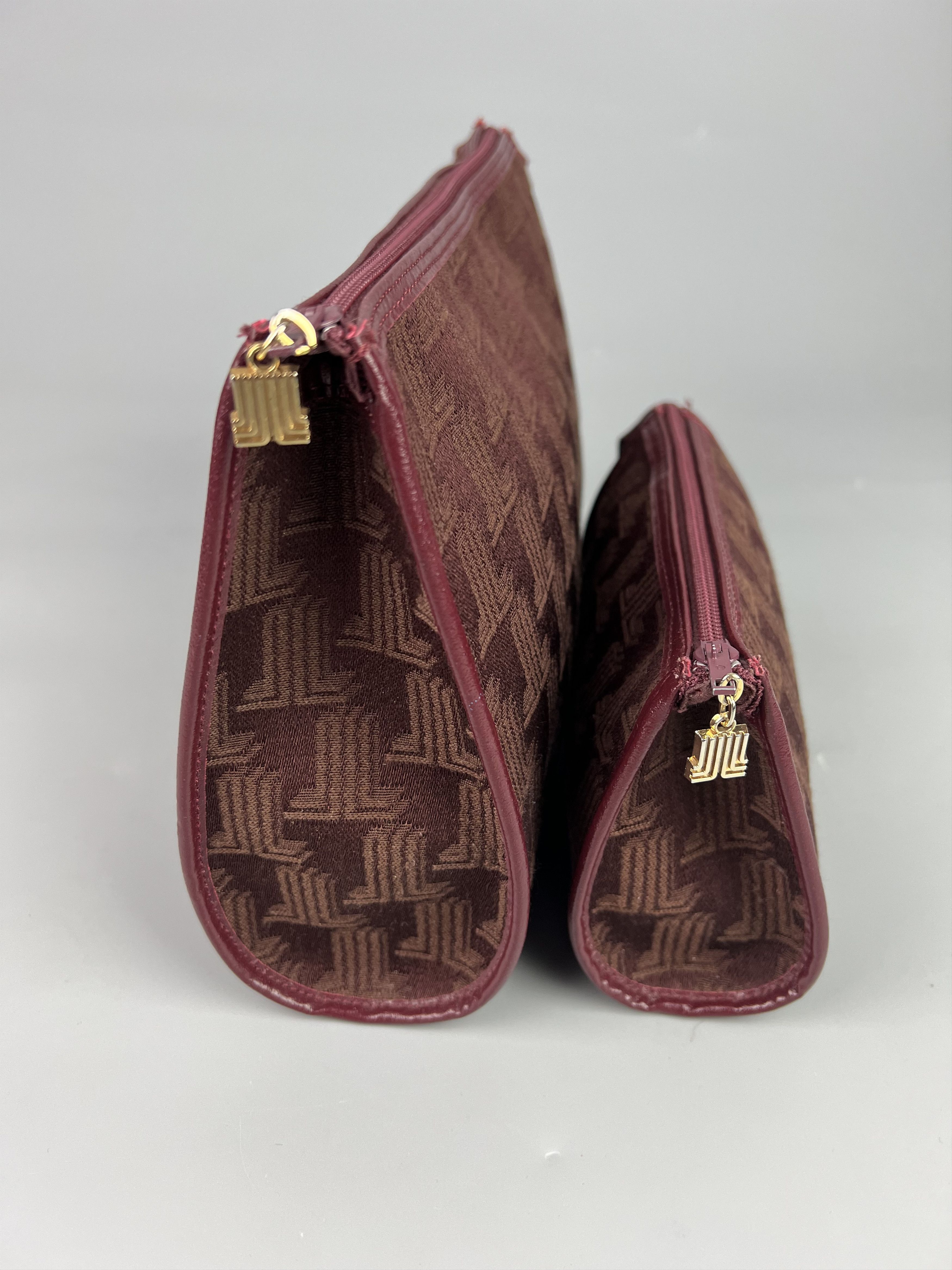 Lanvin Lanvin Set Monogram Logo Canvas Leather Clutch Cosmetic Bag Size ONE SIZE - 2 Thumbnail