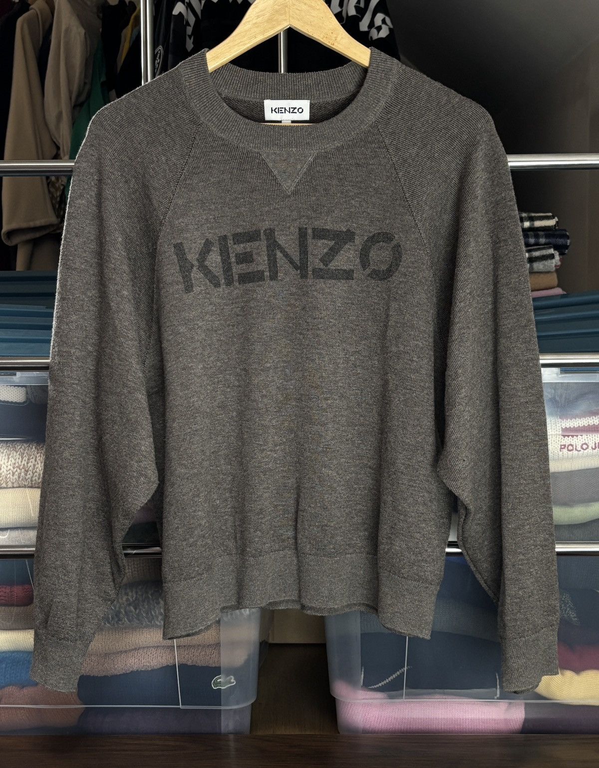 Kenzo Kenzo Wool & Cotton Boxy Sweater Designer Vintage Size M / US 6-8 / IT 42-44 - 1 Thumbnail