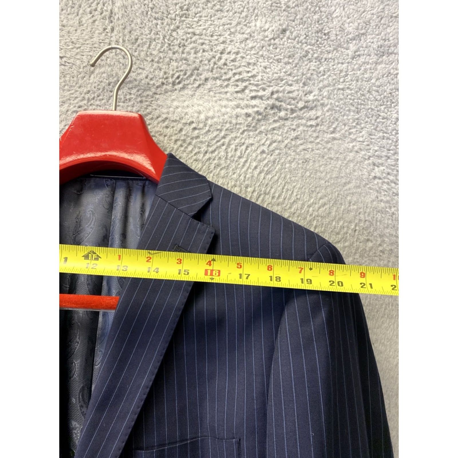 Neiman Marcus Neiman Marcus Sport Coat Blazer 42L Men’s Blue Striped Wool /0745 Size 42R - 6 Thumbnail