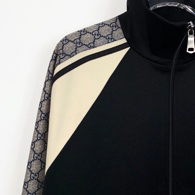 Gucci Gucci Color block side logo printed lapel zipper jacket 250 Size US S / EU 44-46 / 1 - 3 Thumbnail