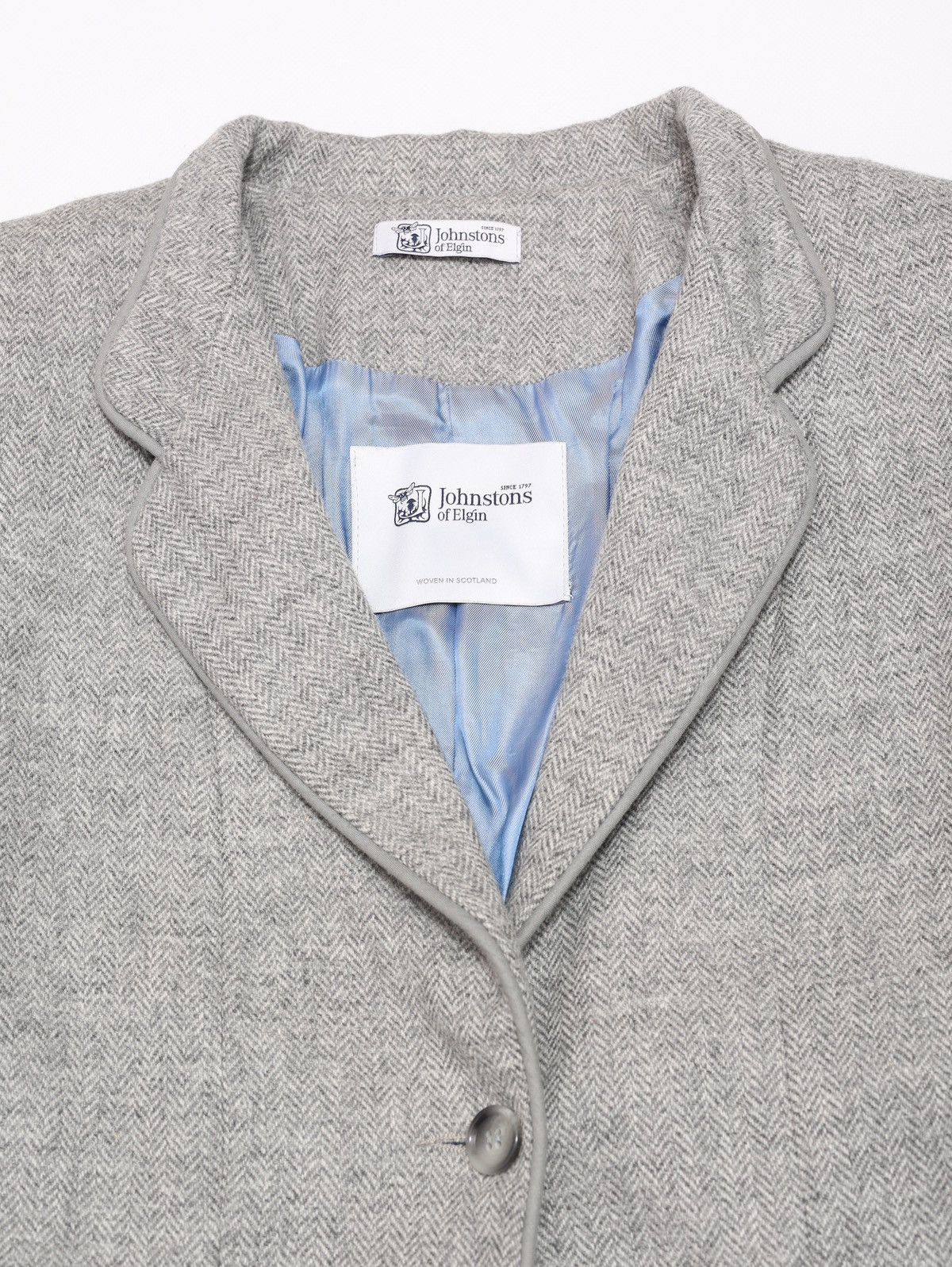 Johnstons Of Elgin Johnstons of Elgin Scotland Wool England Blazer Jacket Gray Size S / US 4 / IT 40 - 5 Thumbnail