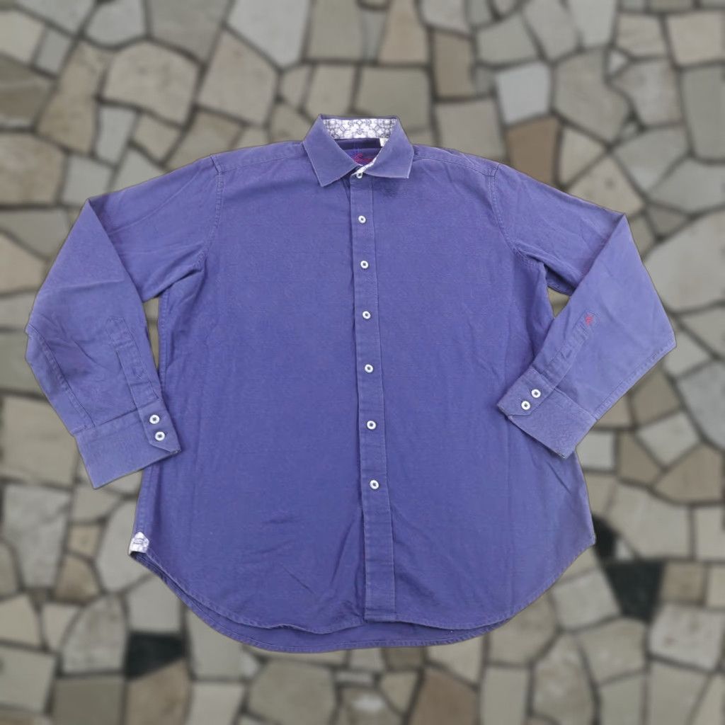 Robert Graham VINTAGE Robert Graham Shirt Mens Medium Blue Paisley Classic Fit Button Up Casual Dress Shirt Size US M / EU 48-50 / 2 - 1 Thumbnail