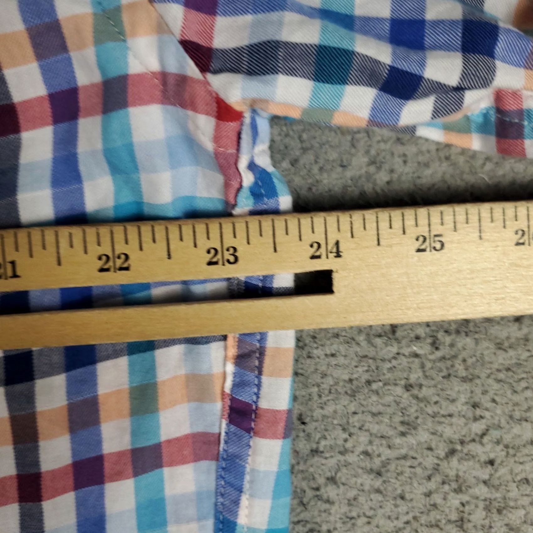 Peter Millar Peter Millar Shirt Mens Large Red Blue Check Button Up Long Sleeve Size US L / EU 52-54 / 3 - 5 Thumbnail