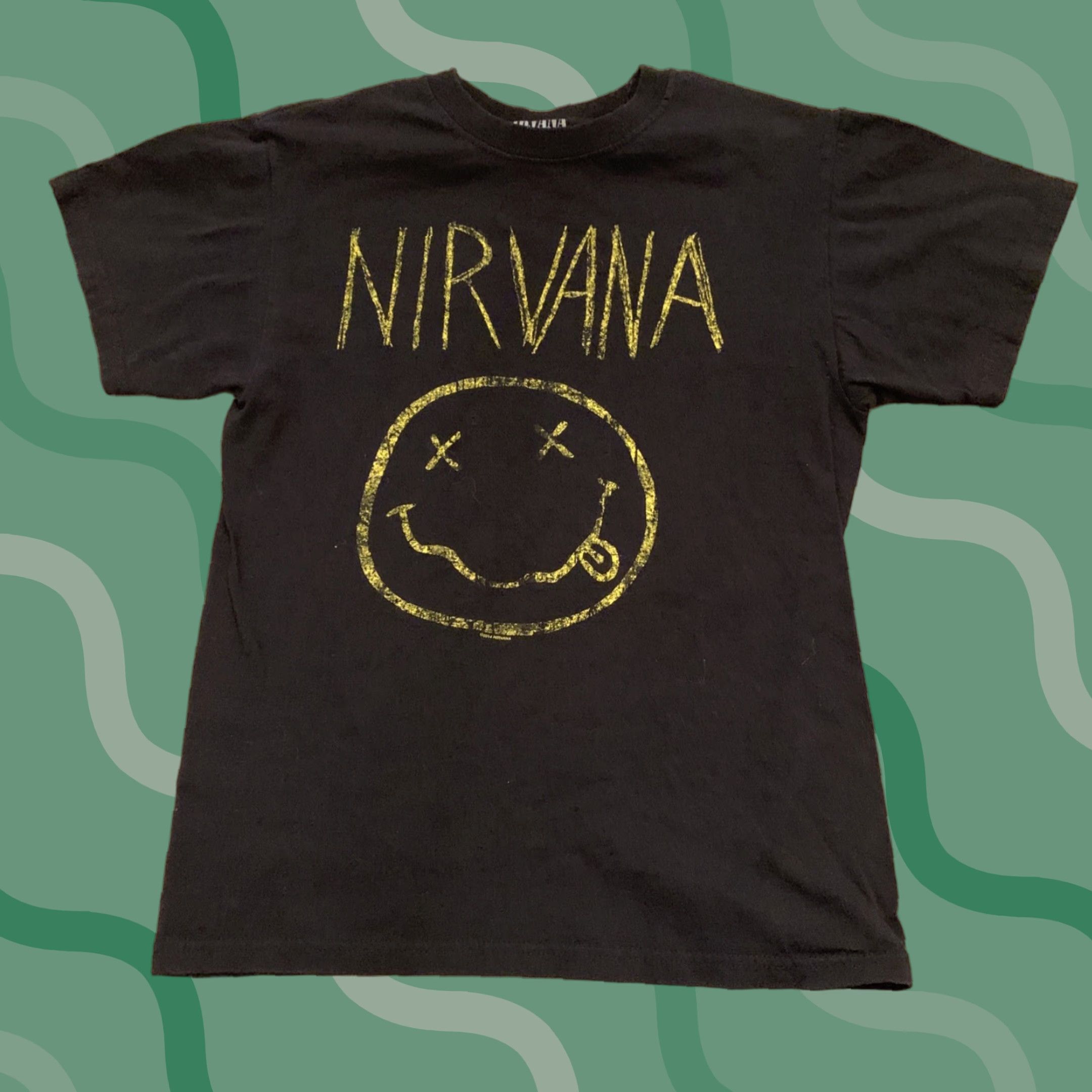 Vintage Nirvana Smiley Face Graphic T-Shirt Men’s Black Size Small Rock 2014 Size US S / EU 44-46 / 1 - 1 Thumbnail