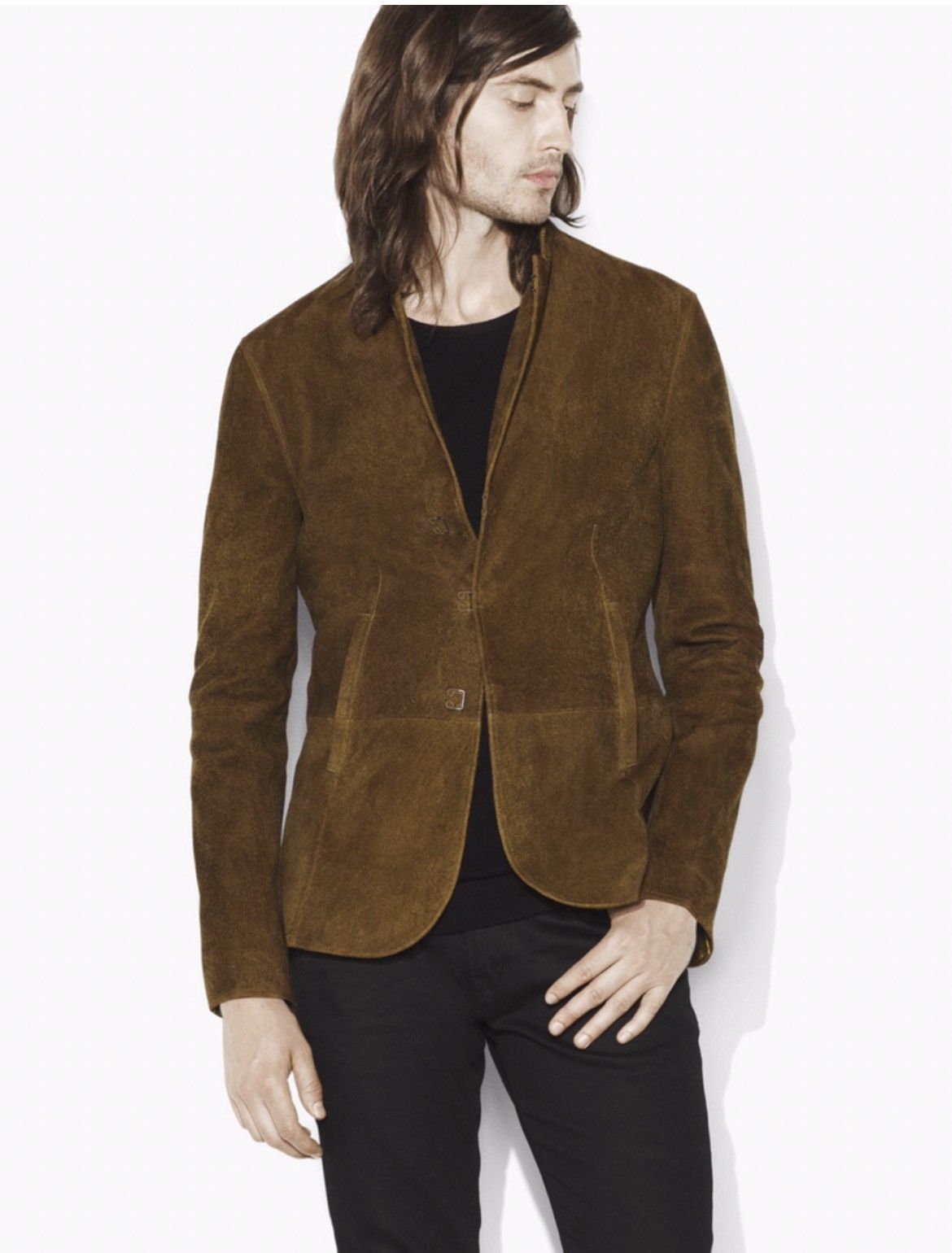 John Varvatos Hook And Bar Hairy Suede Jacket EU 56 US 46 Size US XL / EU 56 / 4 - 1 Thumbnail