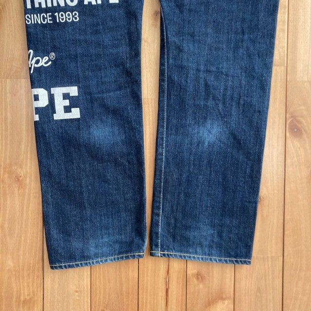 Bape BAPE MIX LOGO Denim Pants a bathing ape NIGO ★size XL Size US 36 / EU 52 - 6 Thumbnail