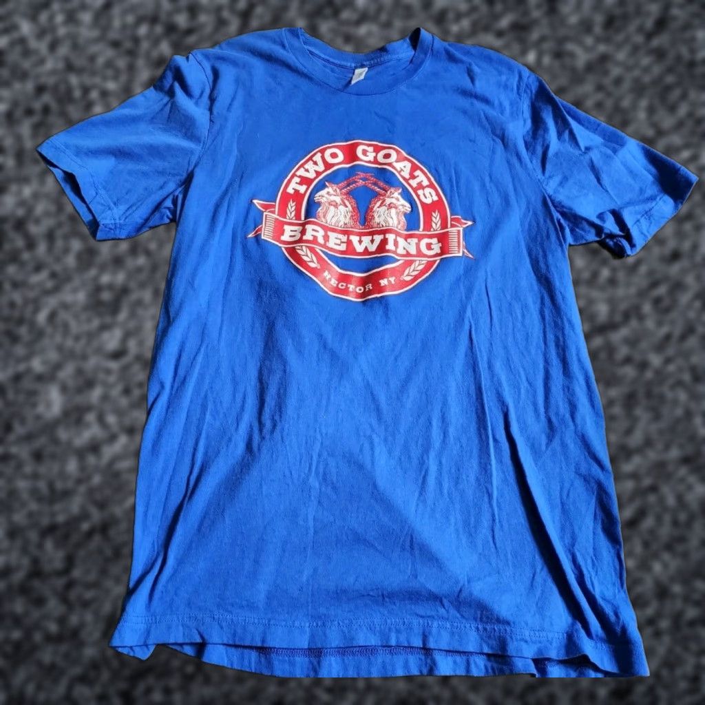 Next Level Next Level T-Shirt Adult XL Slim Fit Logo Blue 100% Cotton Short Sleeve Crew Neck Unisex Beer Two Goats Brewing Hector NY MENS Size US XL / EU 56 / 4 - 1 Thumbnail