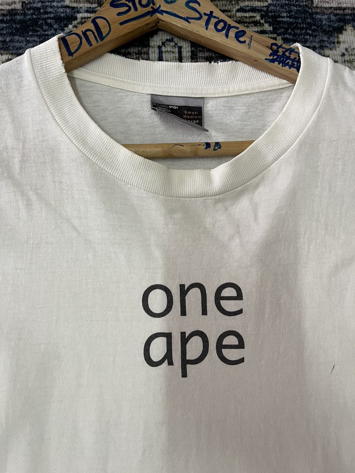 Bape 🇯🇵VINTAGE DISTRESSED BAPE ONE HUMAN SPELLOUT VERY RARE Size US L / EU 52-54 / 3 - 2 Thumbnail