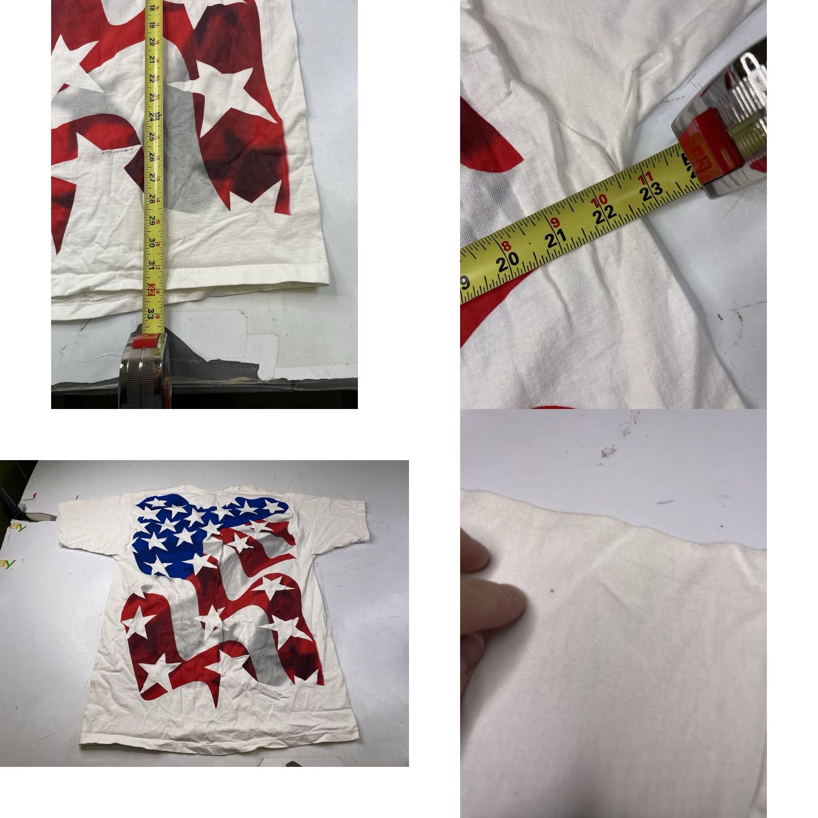 Liquid Blue VINTAGE Liquid Blue USA Shirt Mens XL White Red Blue Flag AOP Graphic Stars T-Shirt Short Sleeve Crew Neck Mens Size US XL / EU 56 / 4 - 8 Thumbnail