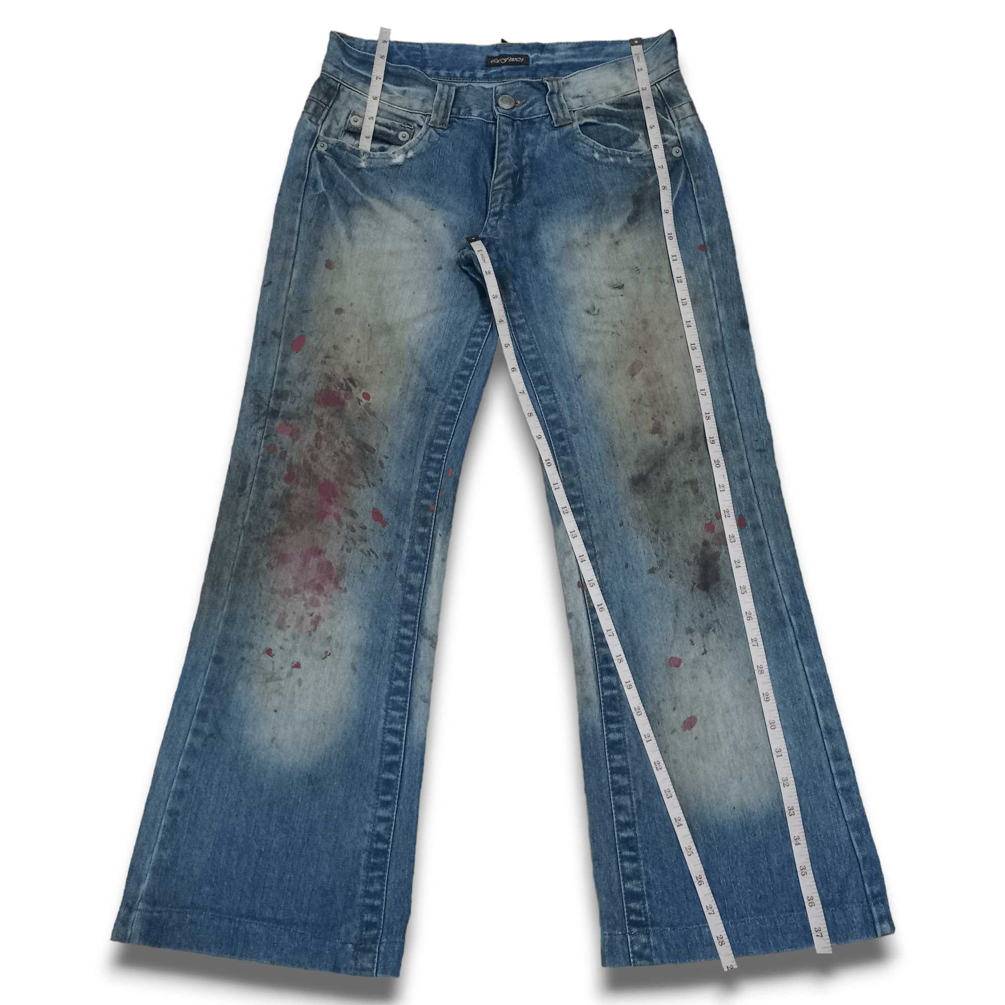 Japanese Brand Vintage Japanese Brand Paint Splatters Grunge Flare Jeans Size US 31 - 10 Thumbnail