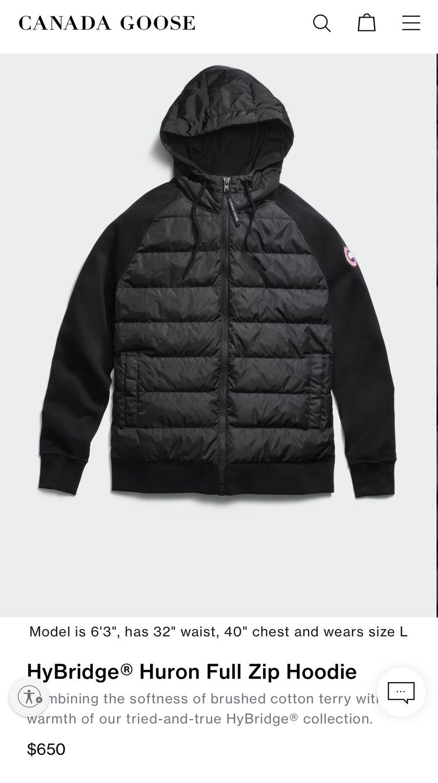 Canada Goose NWT $695 Black Huron Hooded Jacket Size US XL / EU 56 / 4 - 2 Thumbnail
