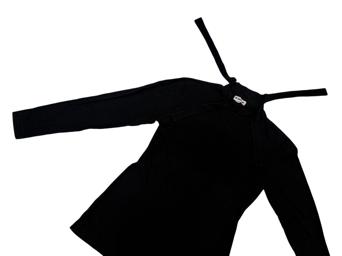 Jil Sander JIL SANDER BLACK TIE NECK LS MINIMALIST NOIR BLACK TOP 🇮🇹 Size M / US 6-8 / IT 42-44 - 6 Thumbnail