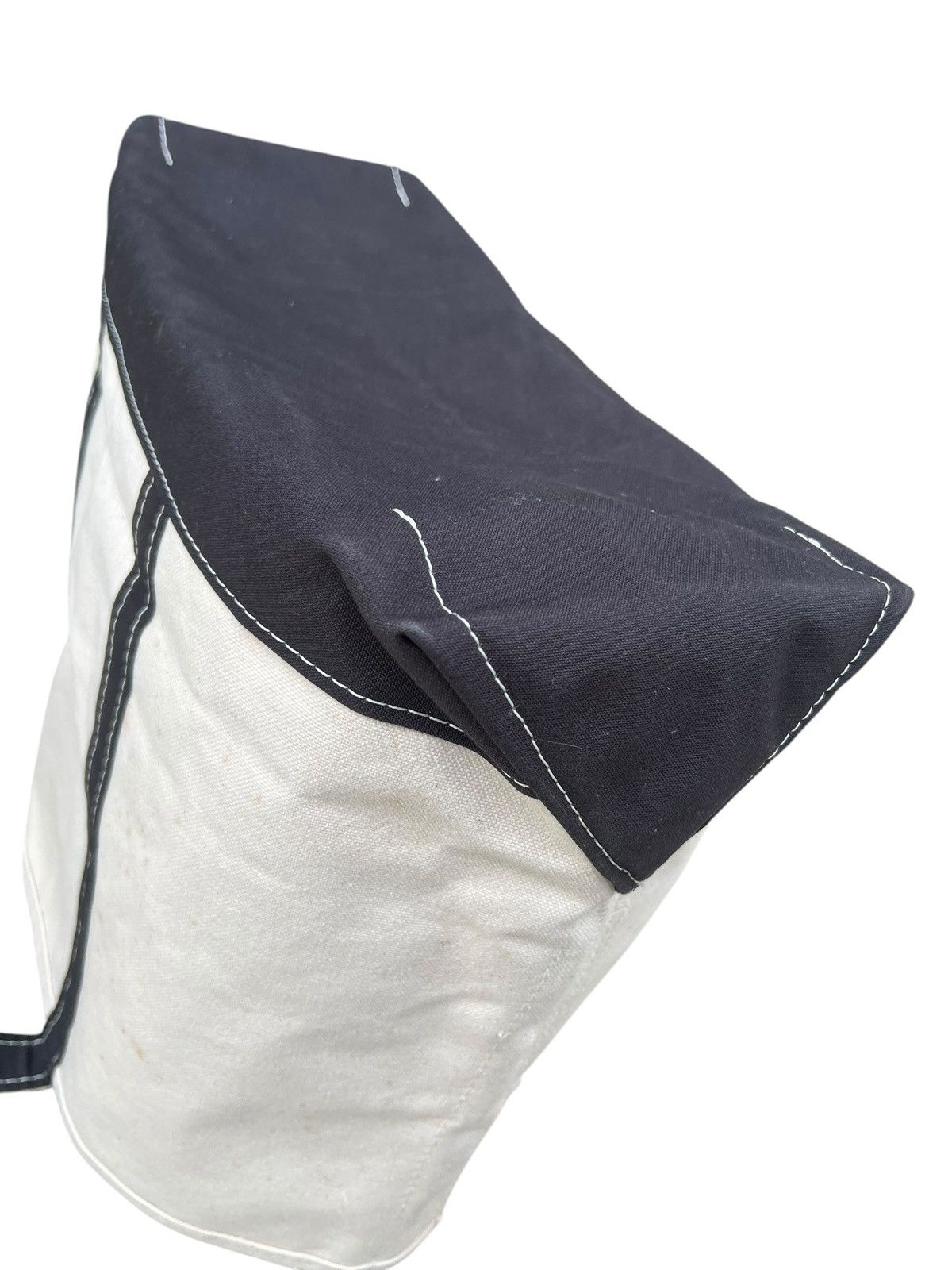 L.L. Bean 80s L.L. Bean Cotton Canvas White Black Big Tote Bag Size ONE SIZE - 13 Thumbnail