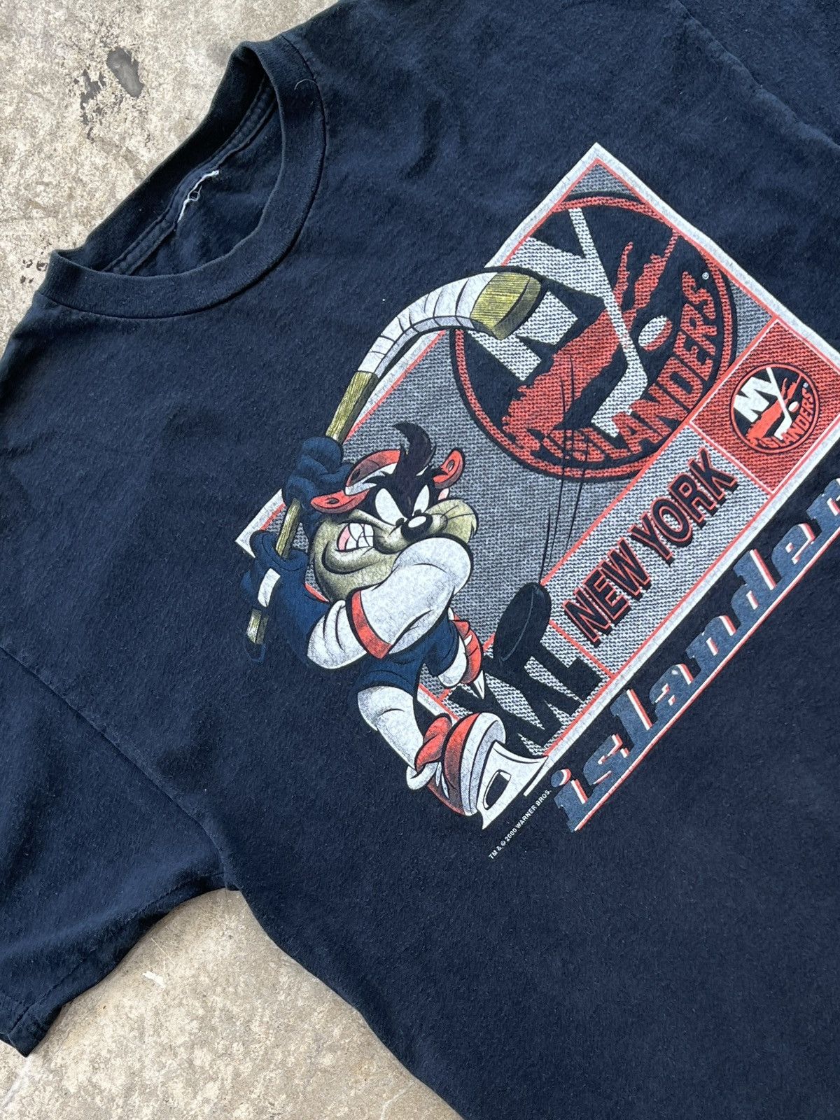 Vintage Y2K 2000 NHL New York Taz Looney Tunes Tee XL