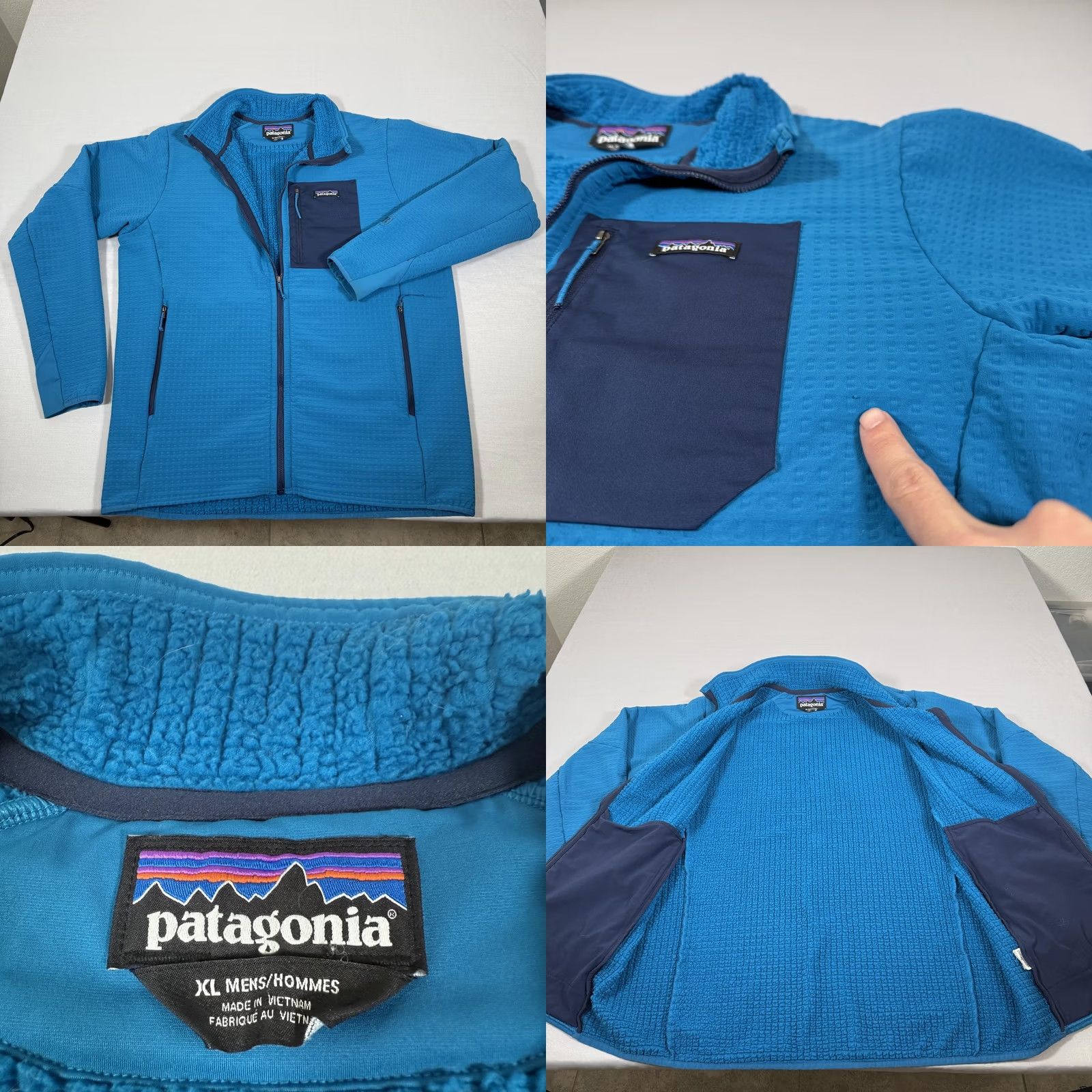Patagonia Patagonia Jacket XL Blue R2 TechFace Regulator Fleece Lined Full Zip Pockets Stand-Up Collar Mens XL Blue Size US XL / EU 56 / 4 - 9 Thumbnail