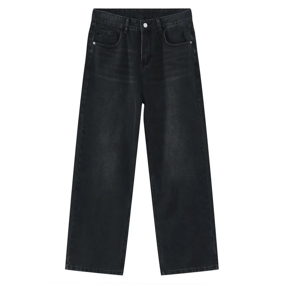 Japanese Brand Retro straight black wide leg jeans Size US 32 / EU 48 - 5 Thumbnail